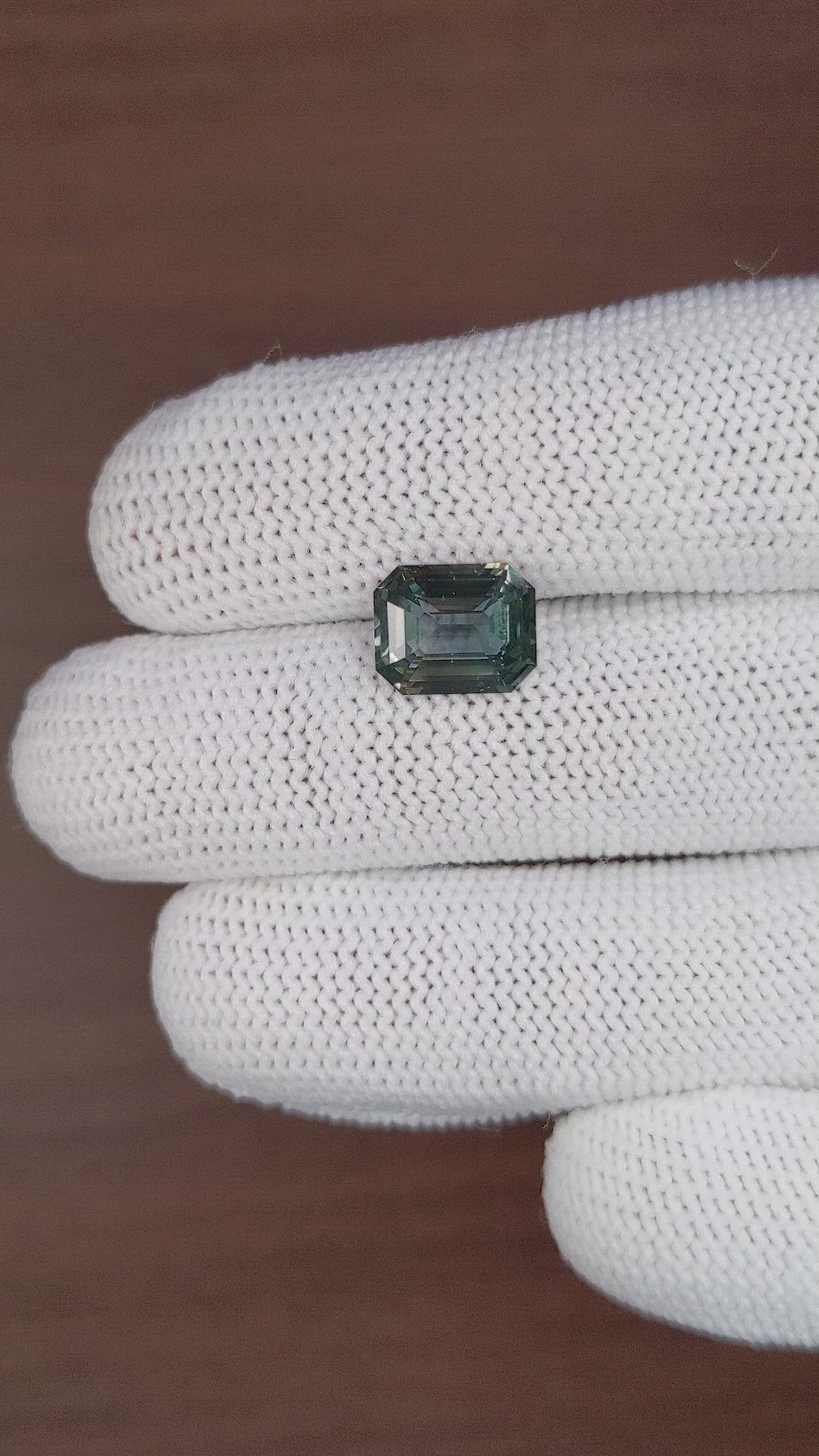 3.62 Ct. Bluish Green Sapphire from Madagascar Size Video