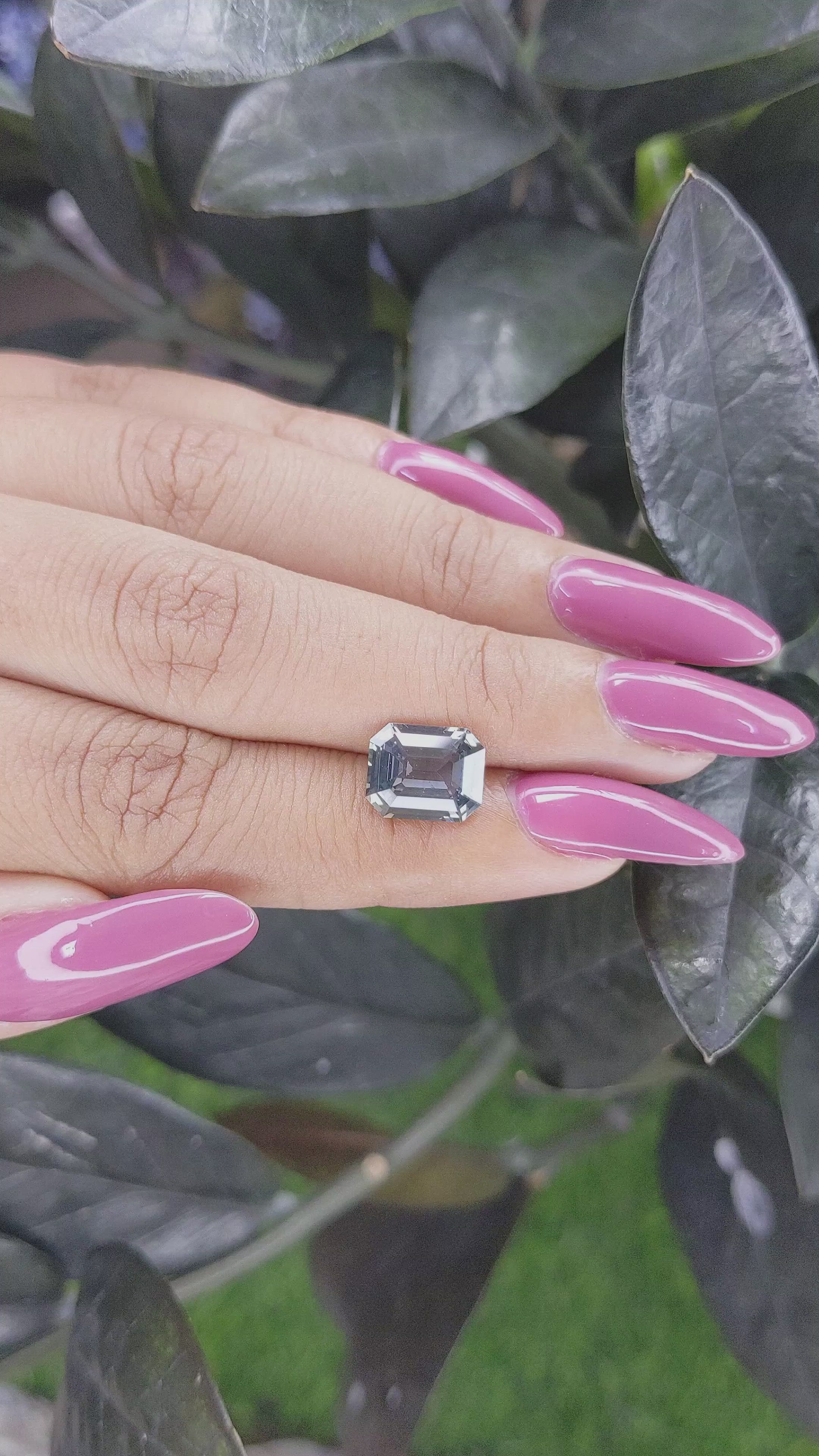 3.62 Ct. Bluish Green Sapphire from Madagascar Size Video