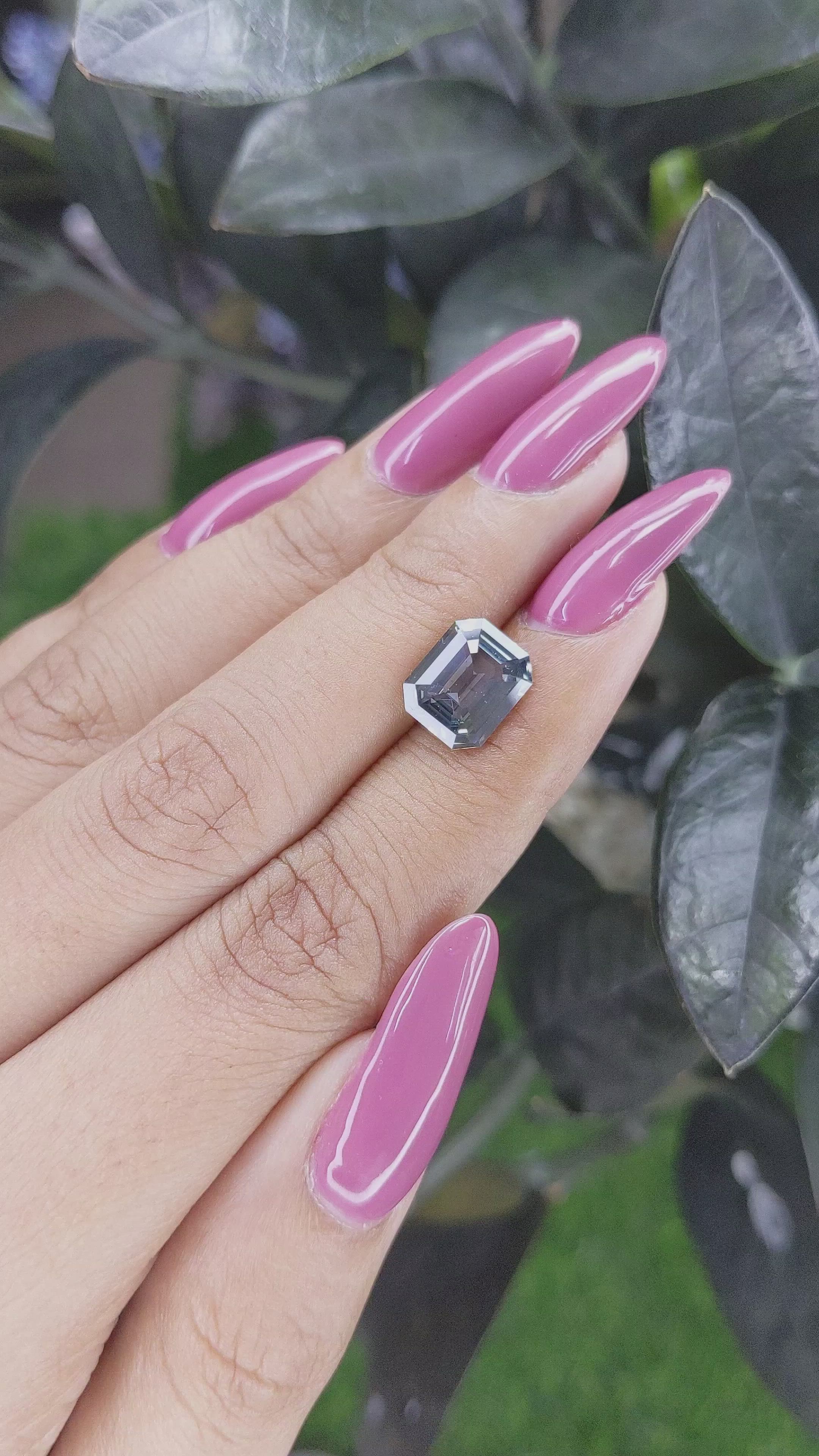 3.62 Ct. Bluish Green Sapphire from Madagascar Size Video