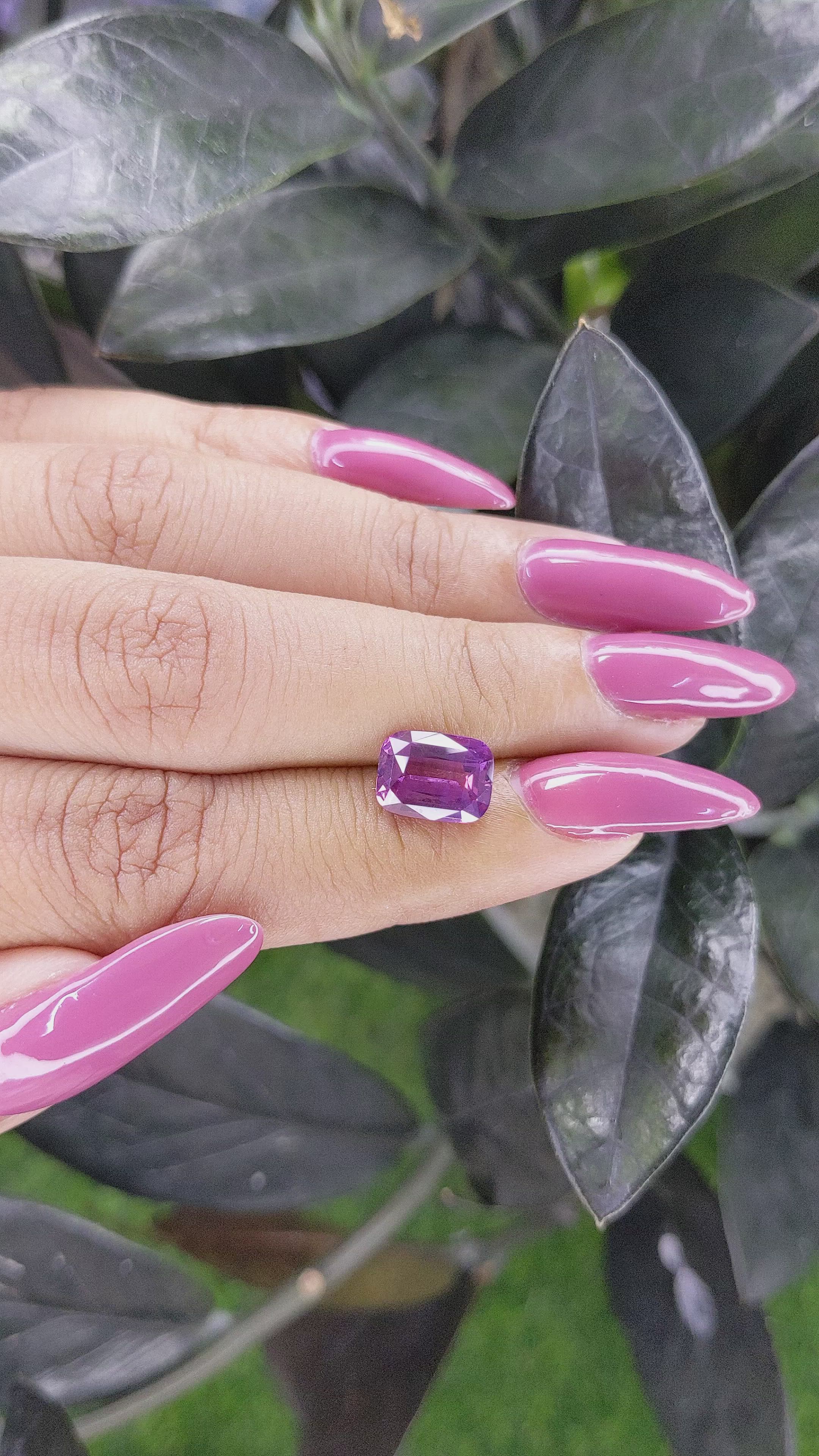 3.00 Ct. Purple Sapphire from Ceylon (Sri Lanka) Size Video