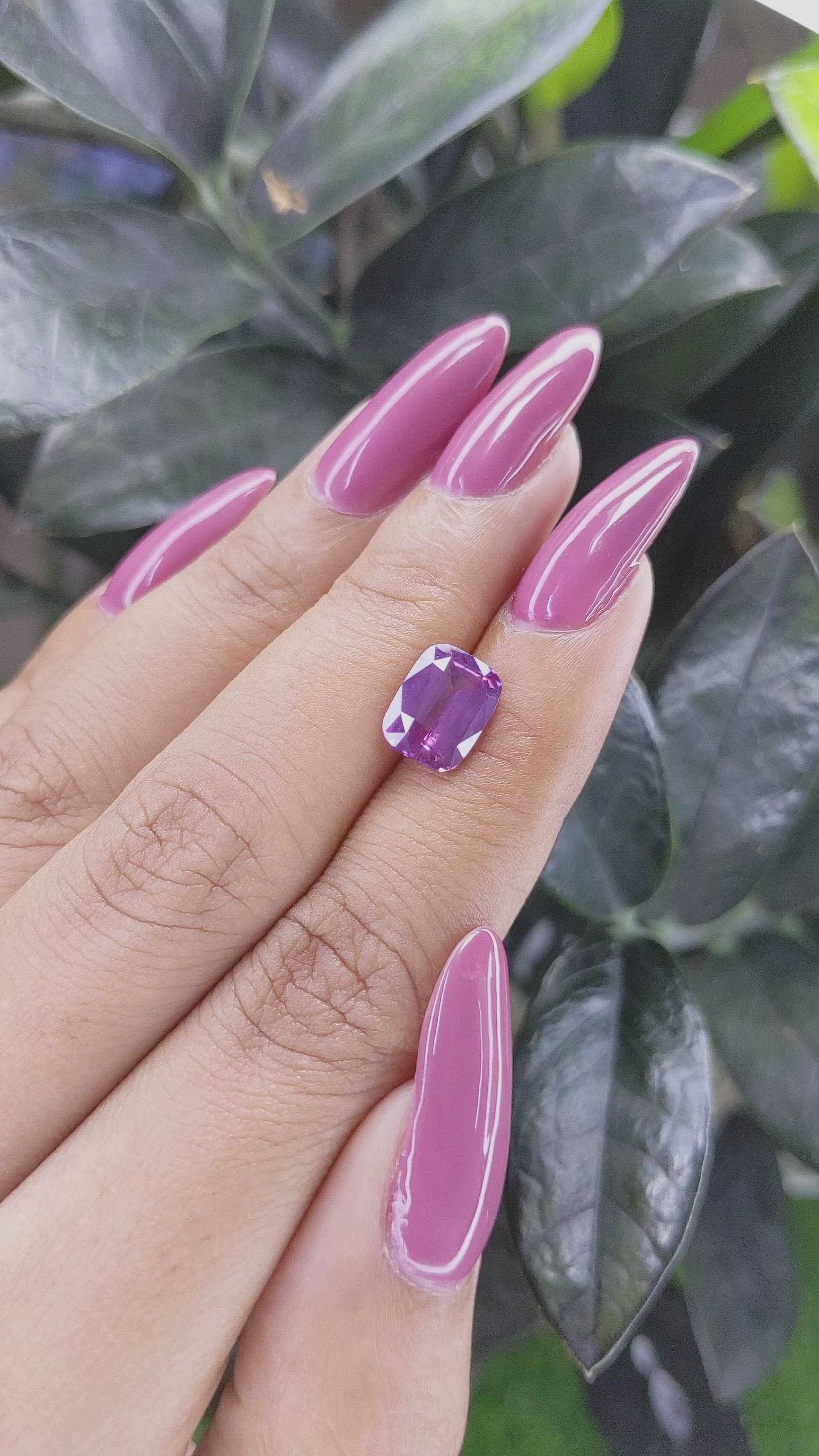 3.00 Ct. Purple Sapphire from Ceylon (Sri Lanka) Size Video