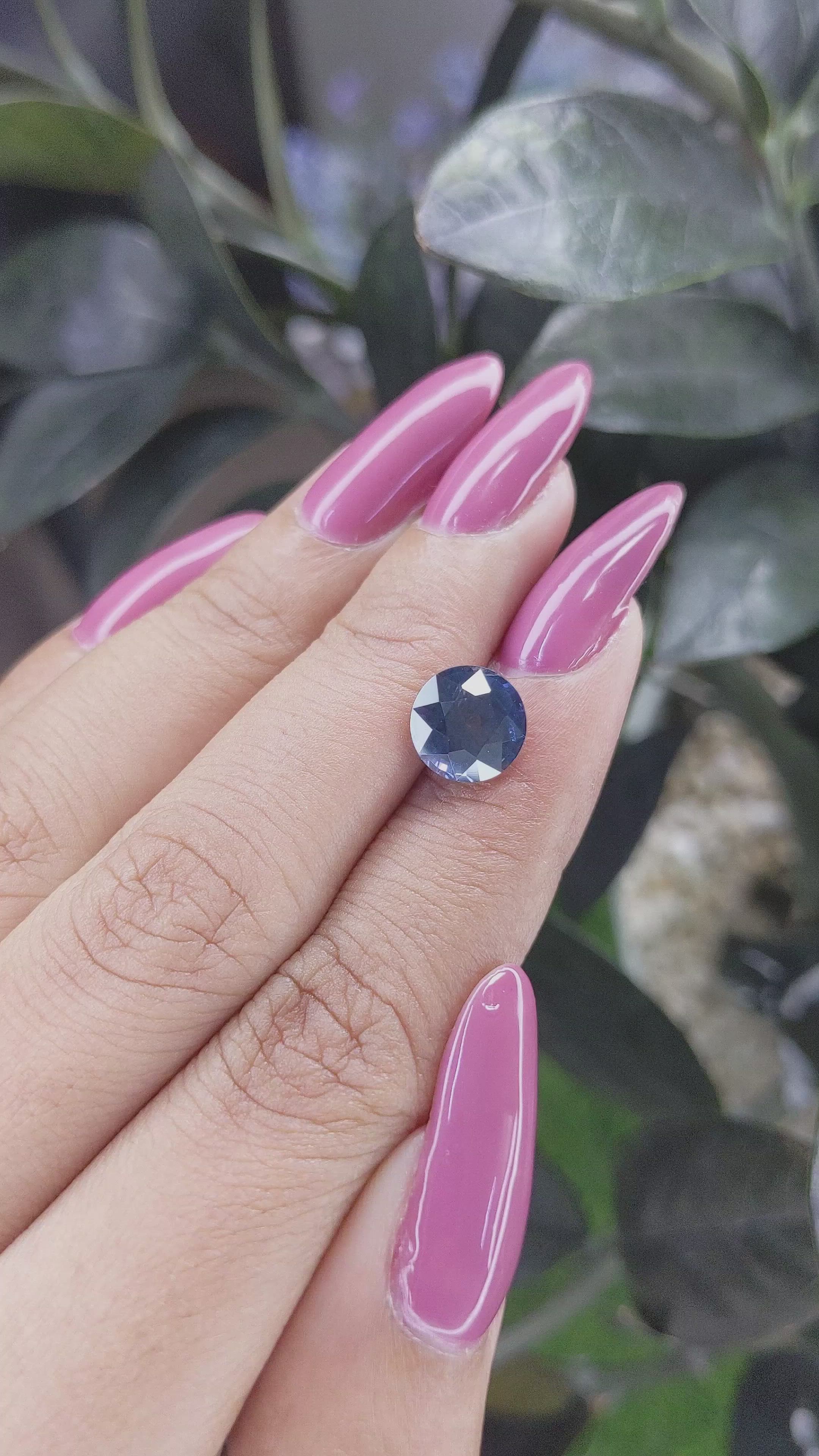 3.24 Ct. Violet Sapphire from Madagascar Size Video