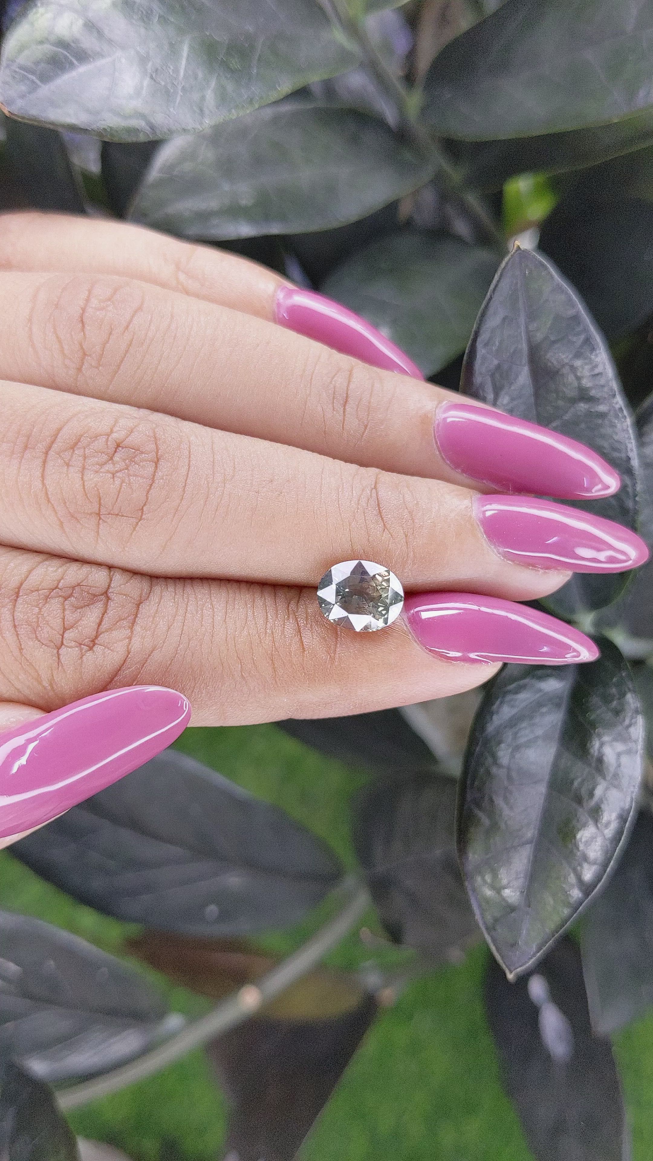 2.37 Ct. Yellowish Green Sapphire from Madagascar Size Video