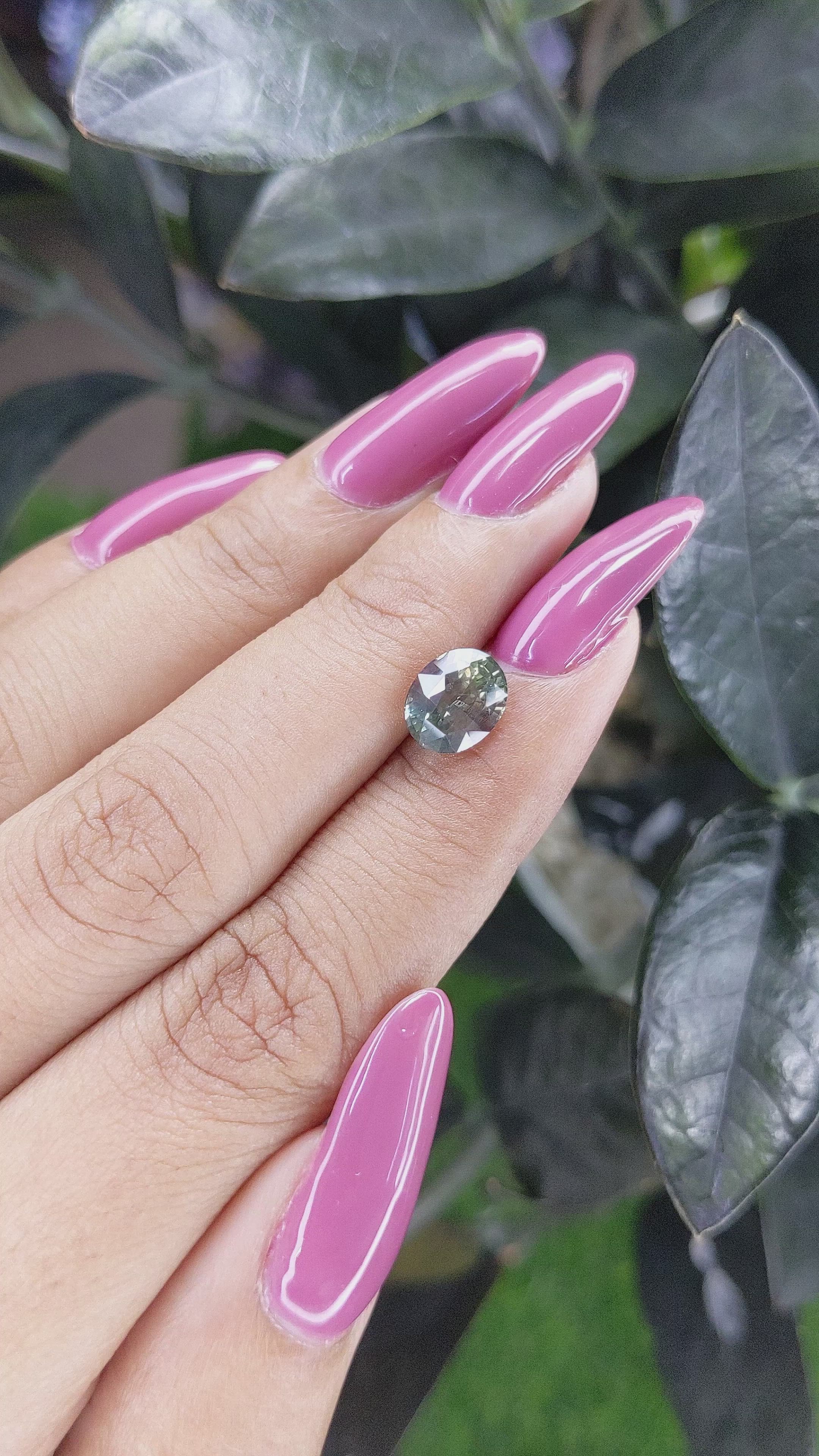 2.37 Ct. Yellowish Green Sapphire from Madagascar Size Video