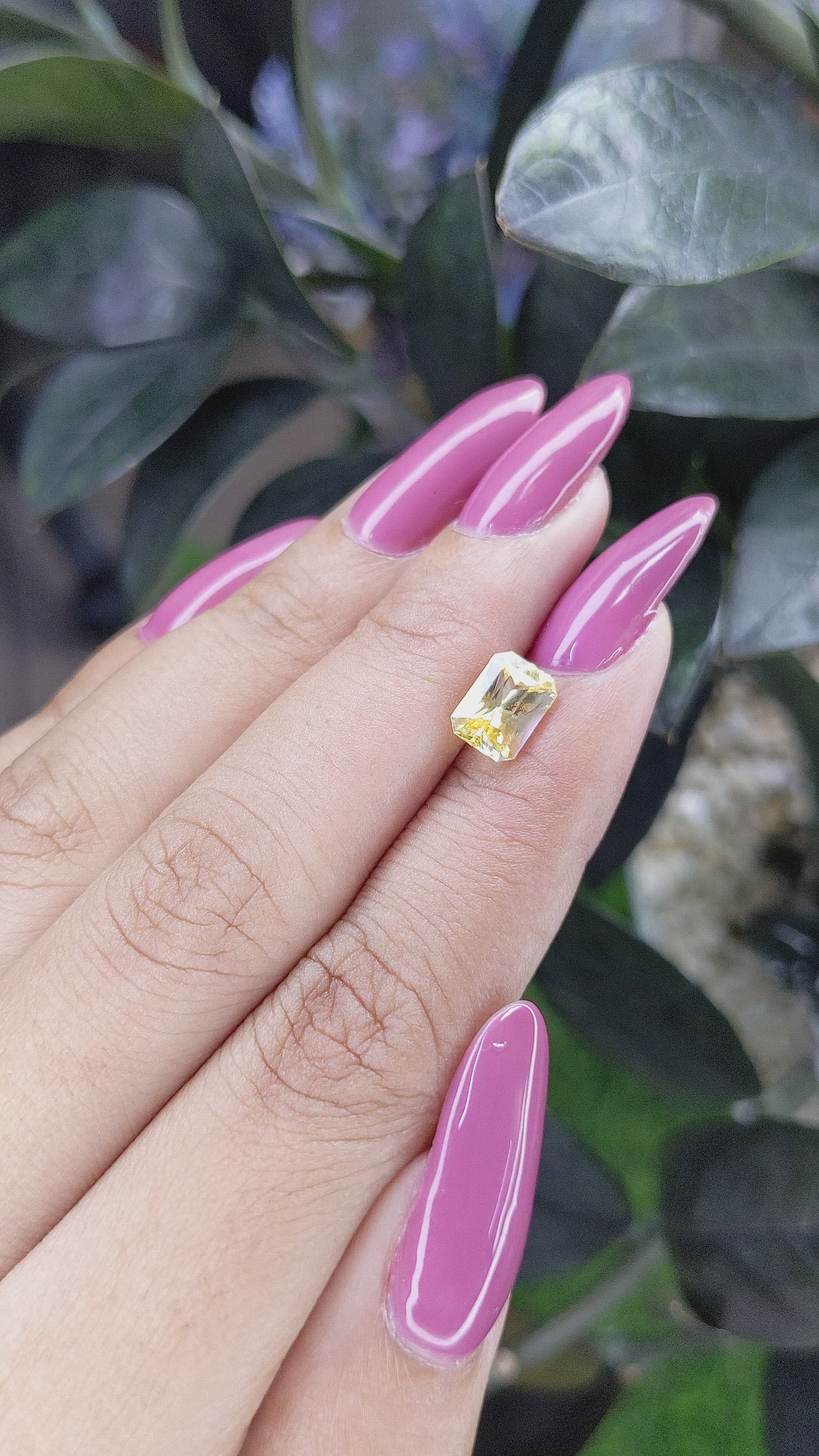 1.73 Ct. Yellow Sapphire from Ceylon (Sri Lanka) Size Video