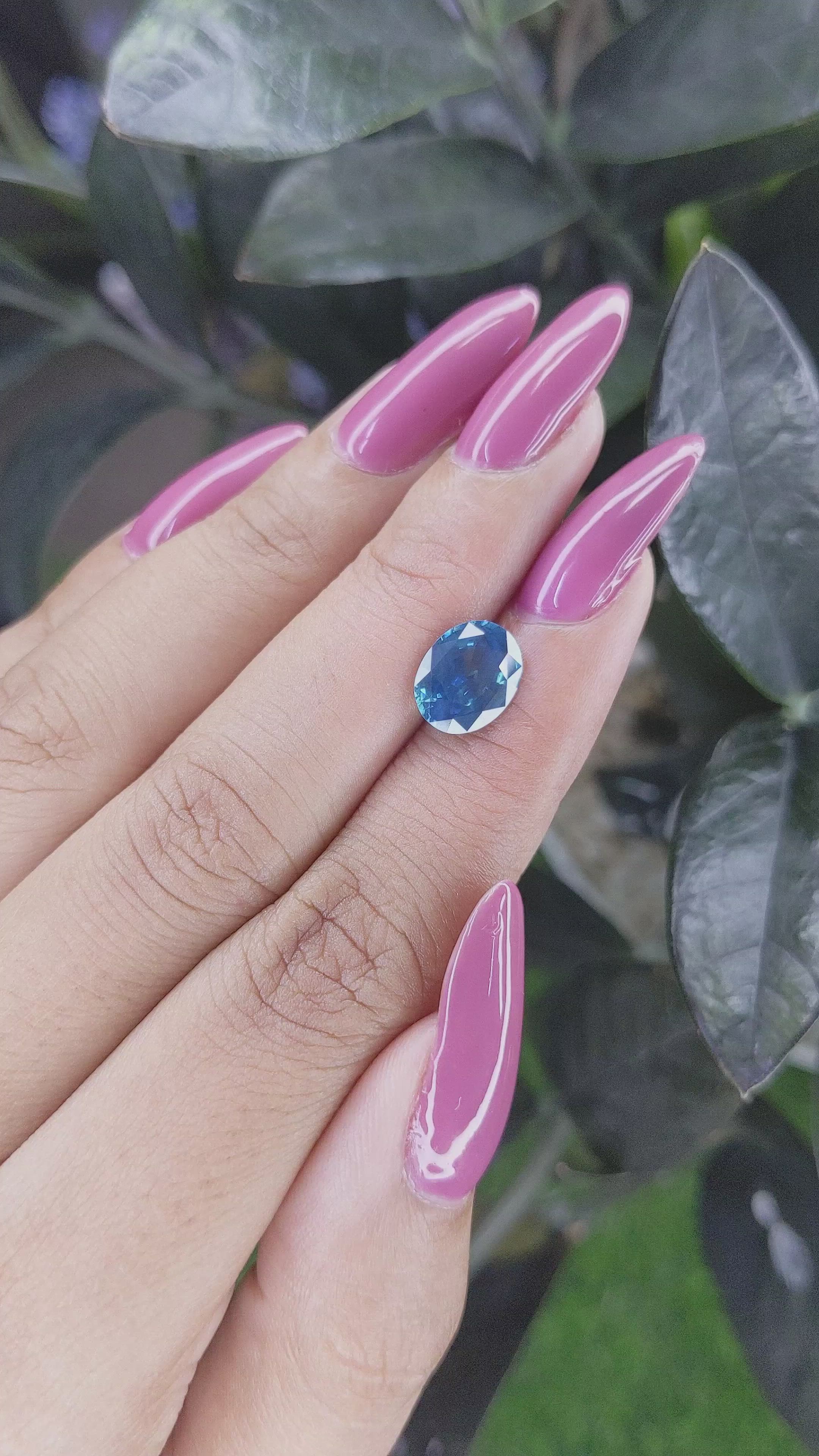 2.64 Ct. Blue Sapphire from Madagascar Size Video