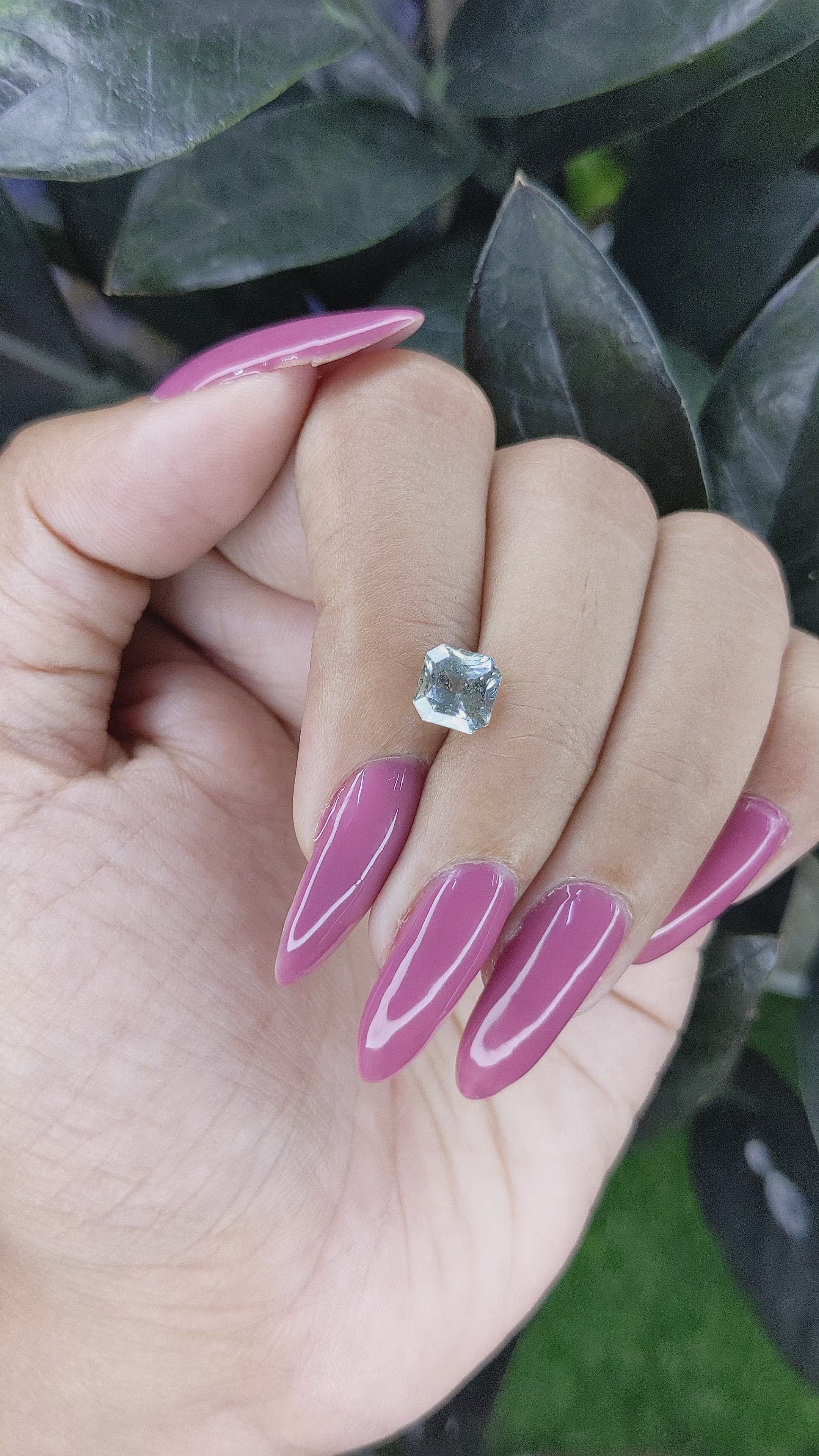 2.04 Ct. Bluish Green Sapphire from Ceylon (Sri Lanka) Size Video