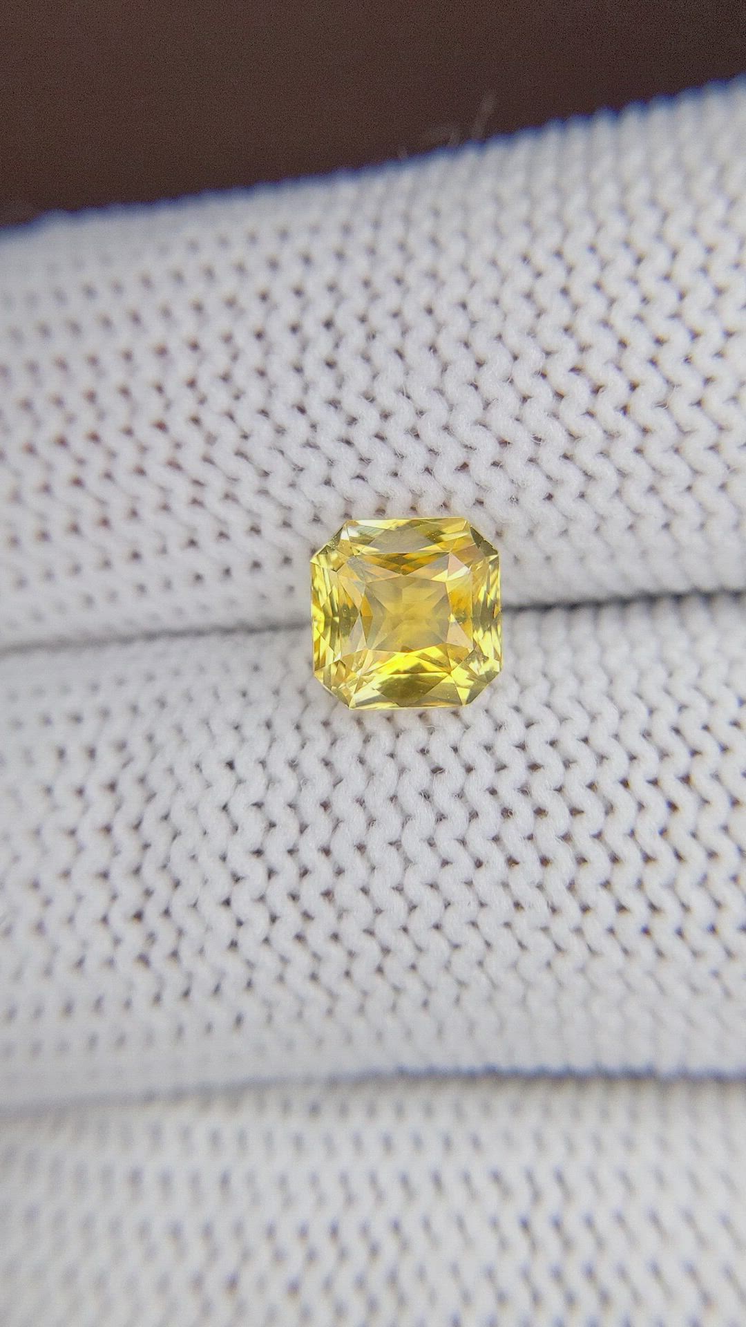 2.07 Ct. Yellow Sapphire from Ceylon (Sri Lanka) Size Video