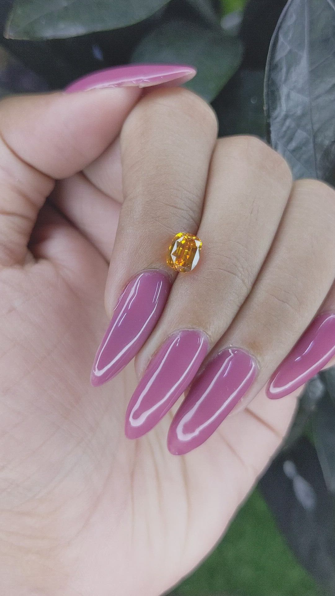 1.55 Ct. Orange Sapphire from Ceylon (Sri Lanka) Size Video