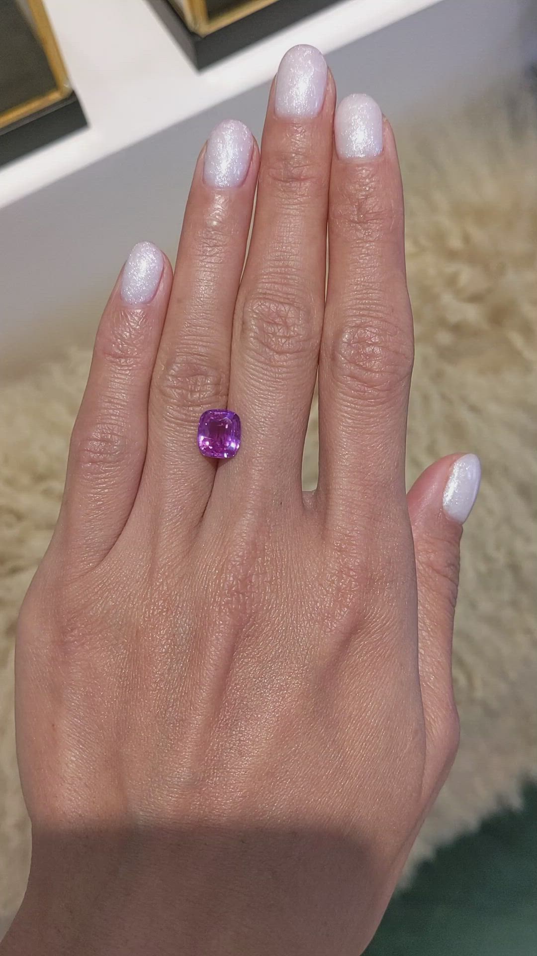 3.22 Ct. Purplish Pink Sapphire from Ceylon (Sri Lanka) Size Video