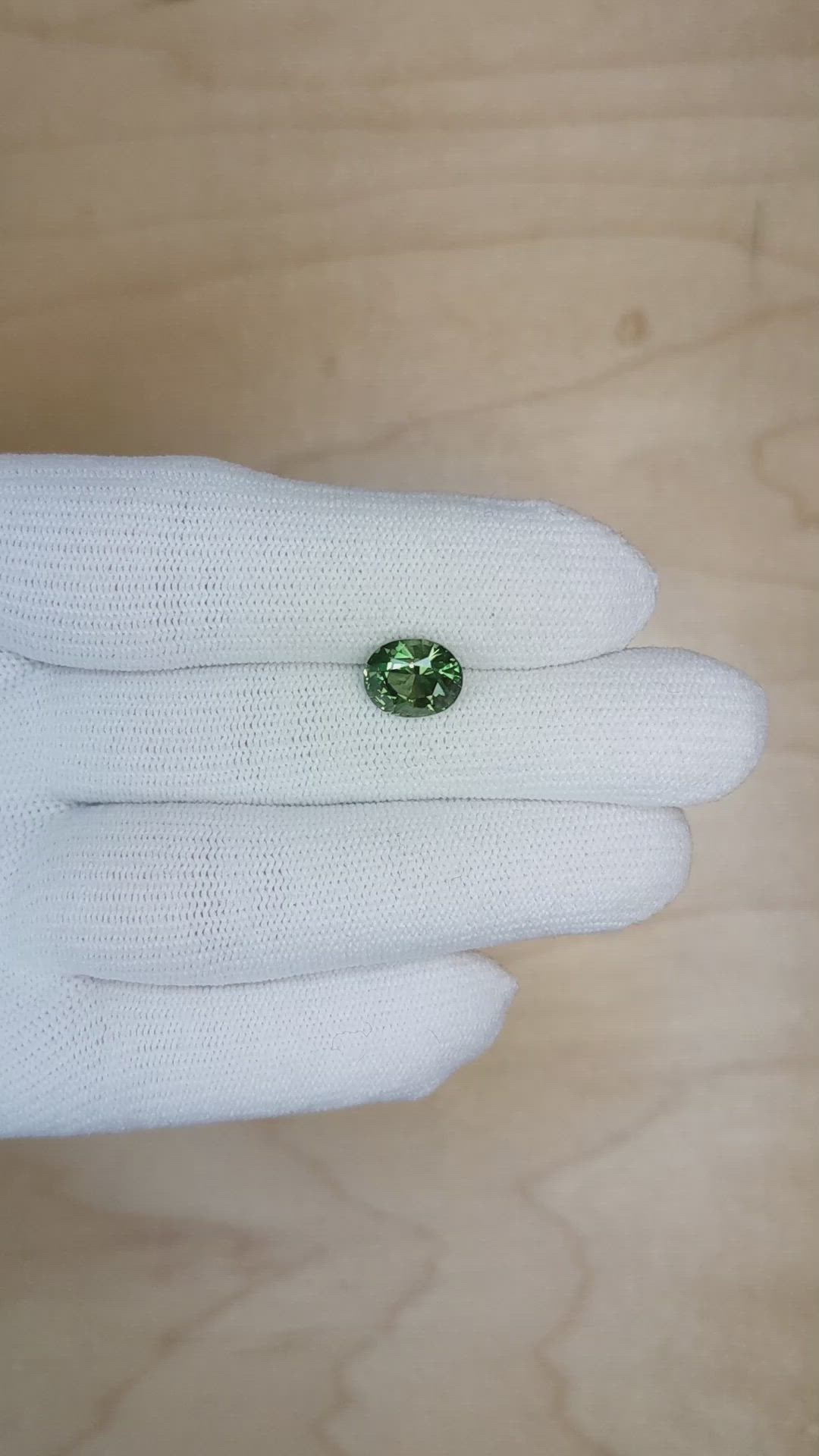 3.06 Ct. Green Sapphire from Ceylon (Sri Lanka) Size Video