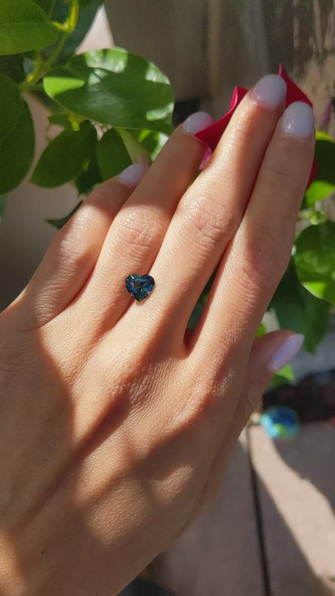 2.04 Ct. Bluish Green Sapphire from Ceylon (Sri Lanka) Size Video