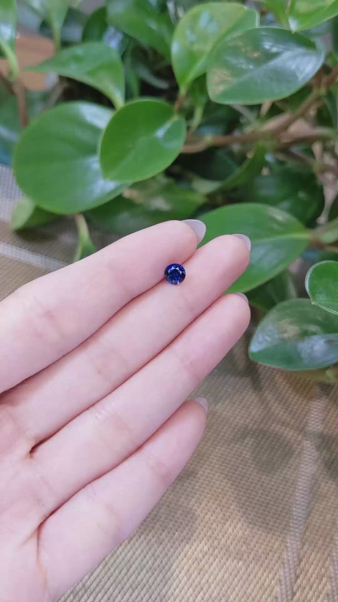 0.68 Ct. Blue Sapphire from Ceylon (Sri Lanka) Size Video