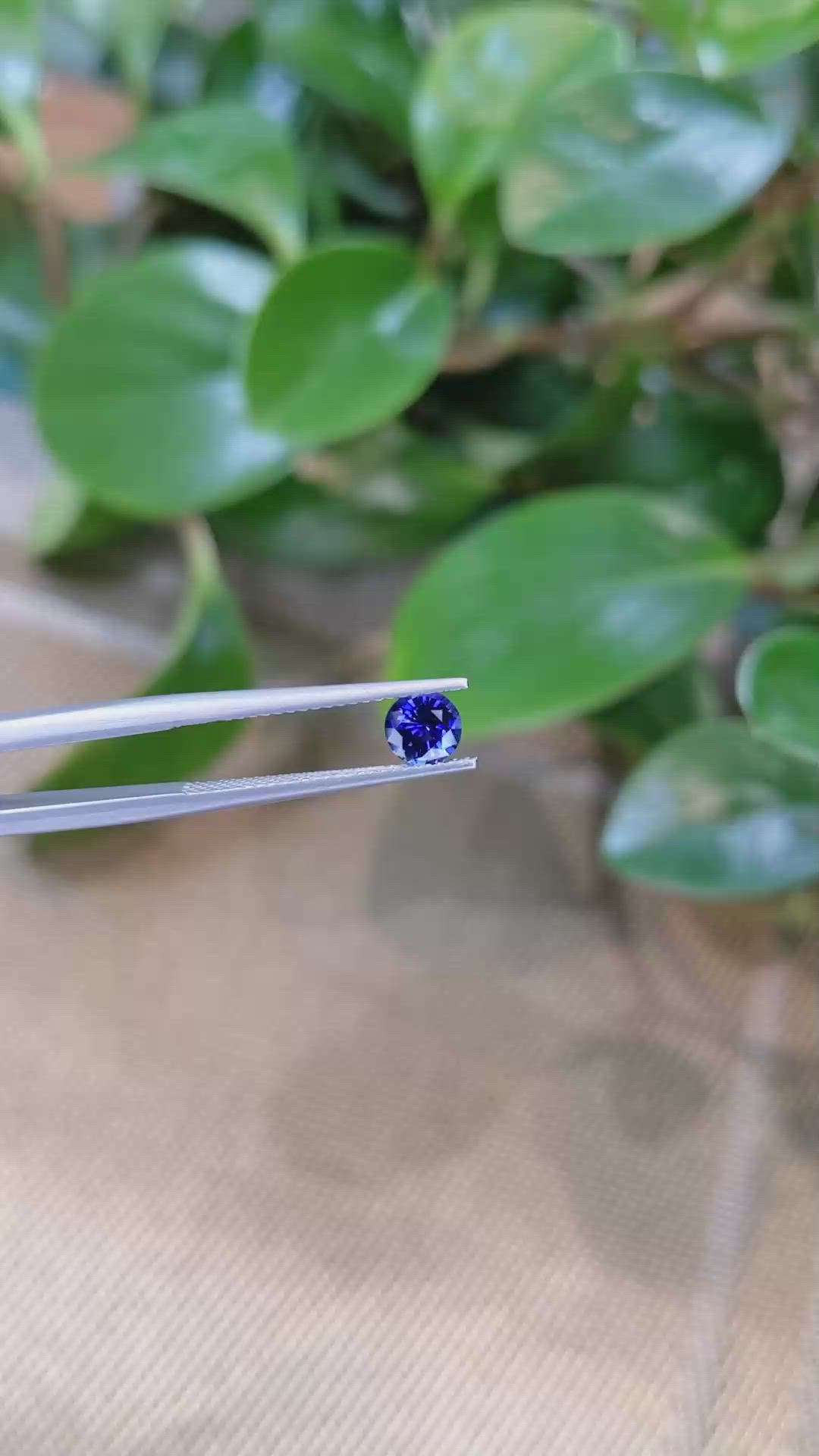 0.68 Ct. Blue Sapphire from Ceylon (Sri Lanka) Size Video