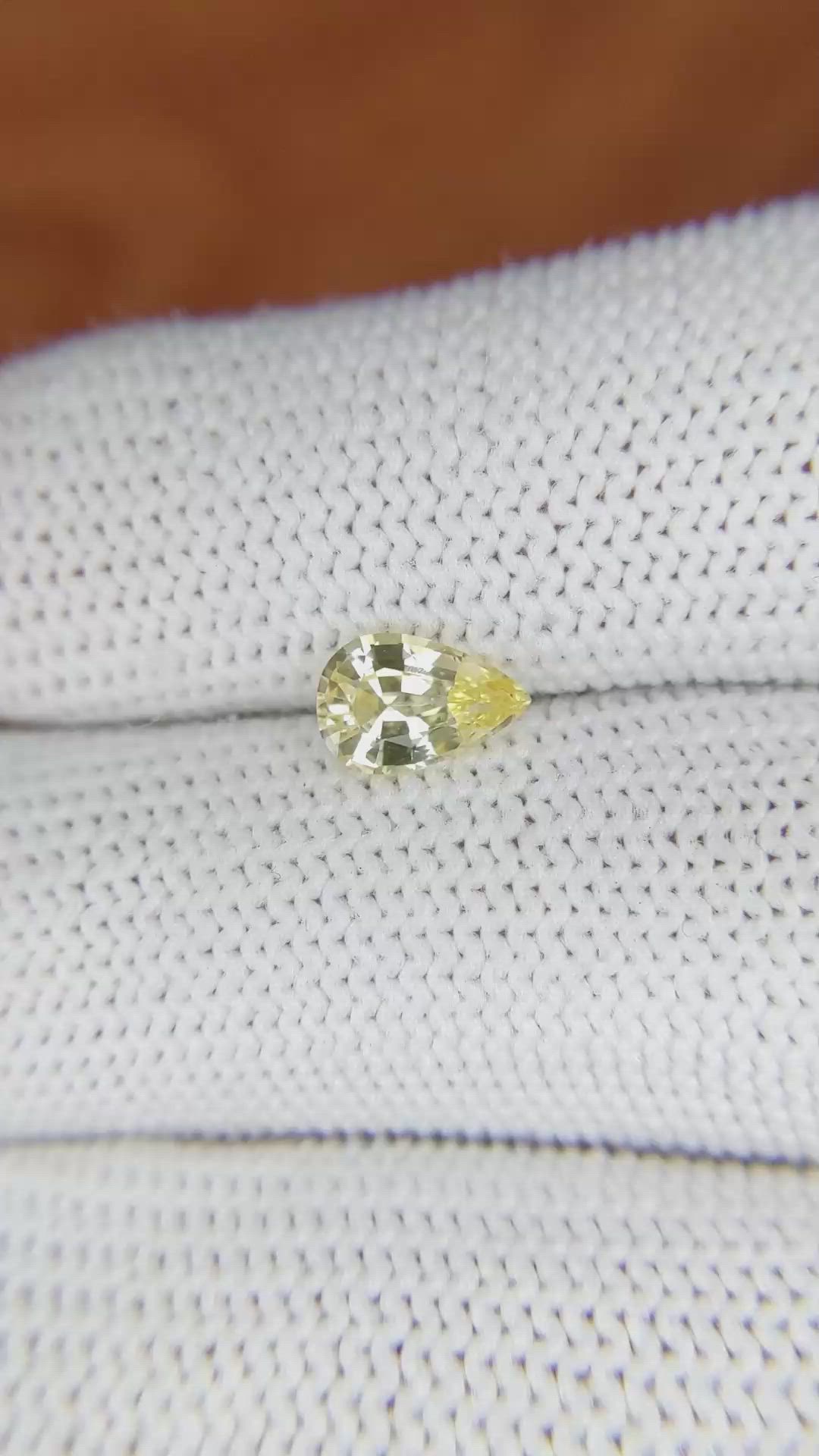 0.97 Ct. Yellow Sapphire from Ceylon (Sri Lanka) Size Video