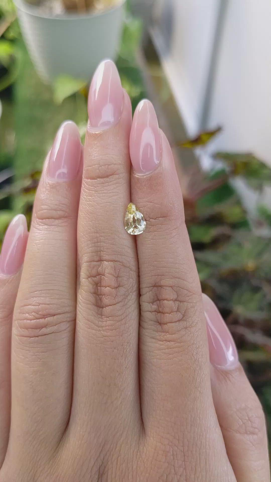 0.97 Ct. Yellow Sapphire from Ceylon (Sri Lanka) Size Video