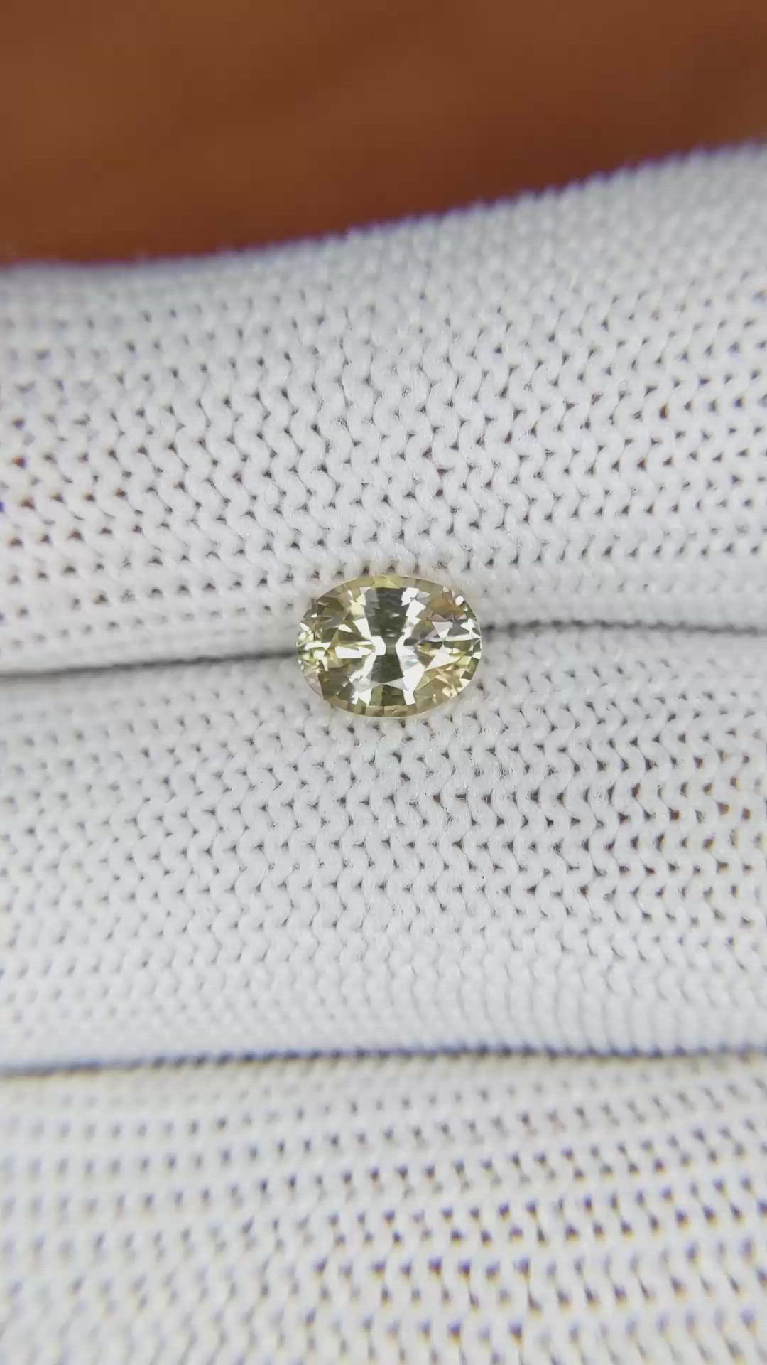 1.29 Ct. Yellow Sapphire from Ceylon (Sri Lanka) Size Video