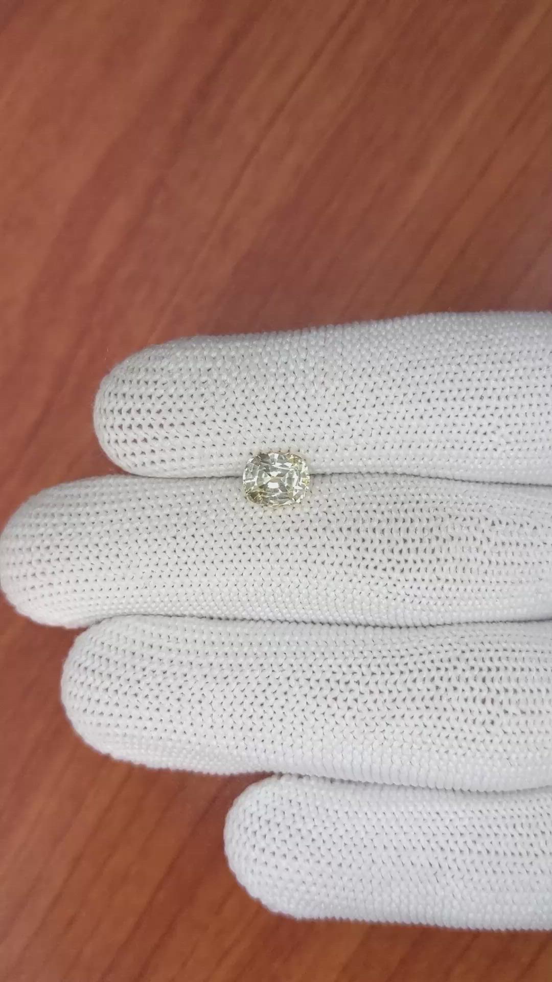 1.55 Ct. Yellow Sapphire from Ceylon (Sri Lanka) Size Video