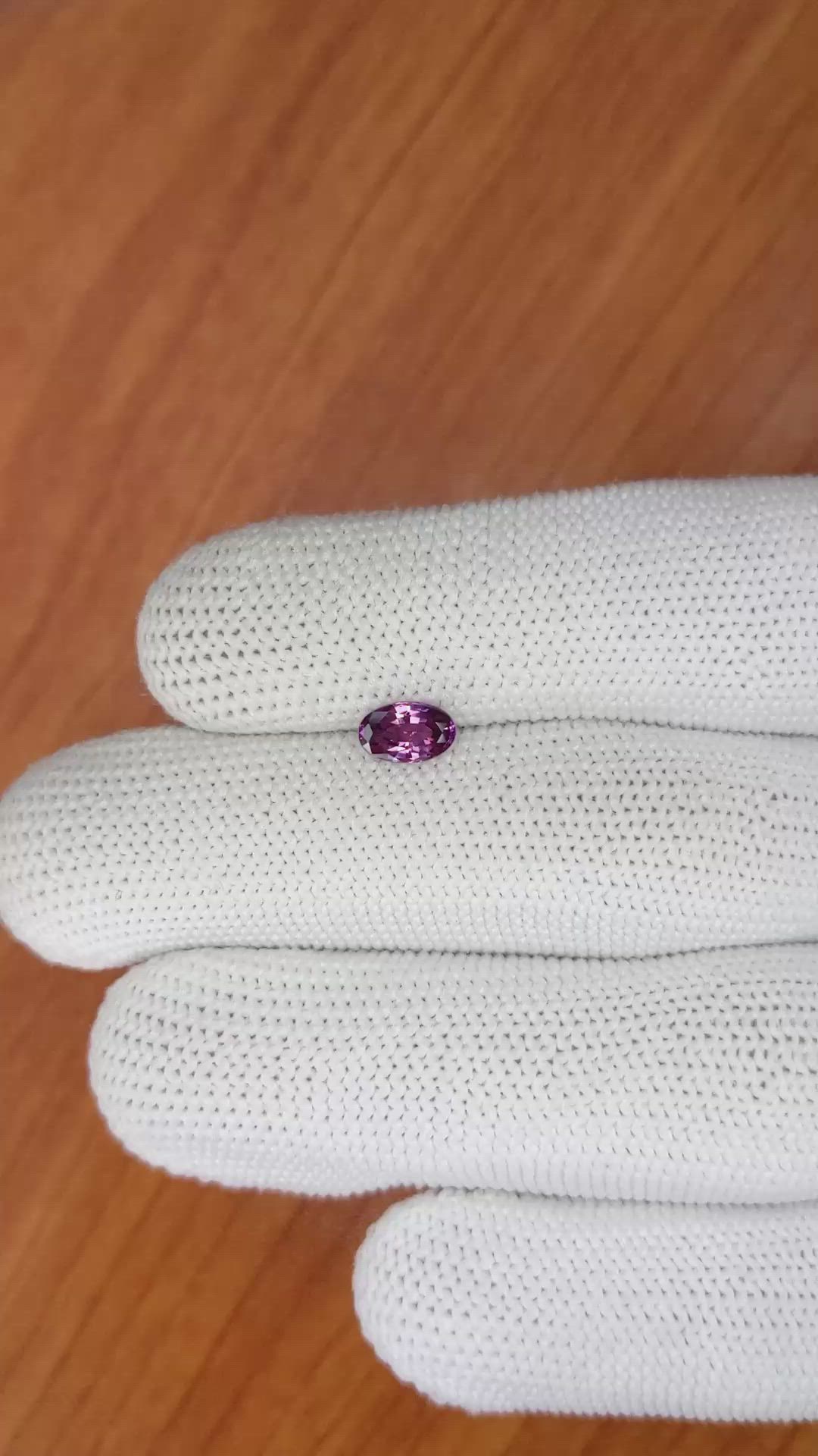 0.82 Ct. Pinkish Purple Sapphire from Ceylon (Sri Lanka) Size Video