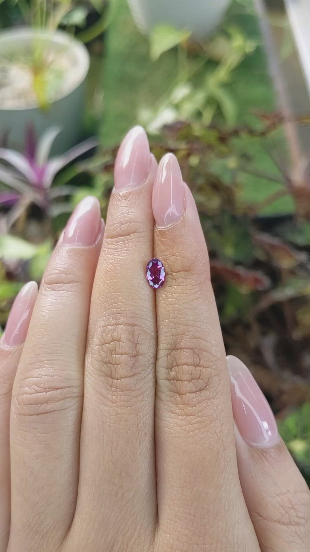 0.82 Ct. Pinkish Purple Sapphire from Ceylon (Sri Lanka) Size Video