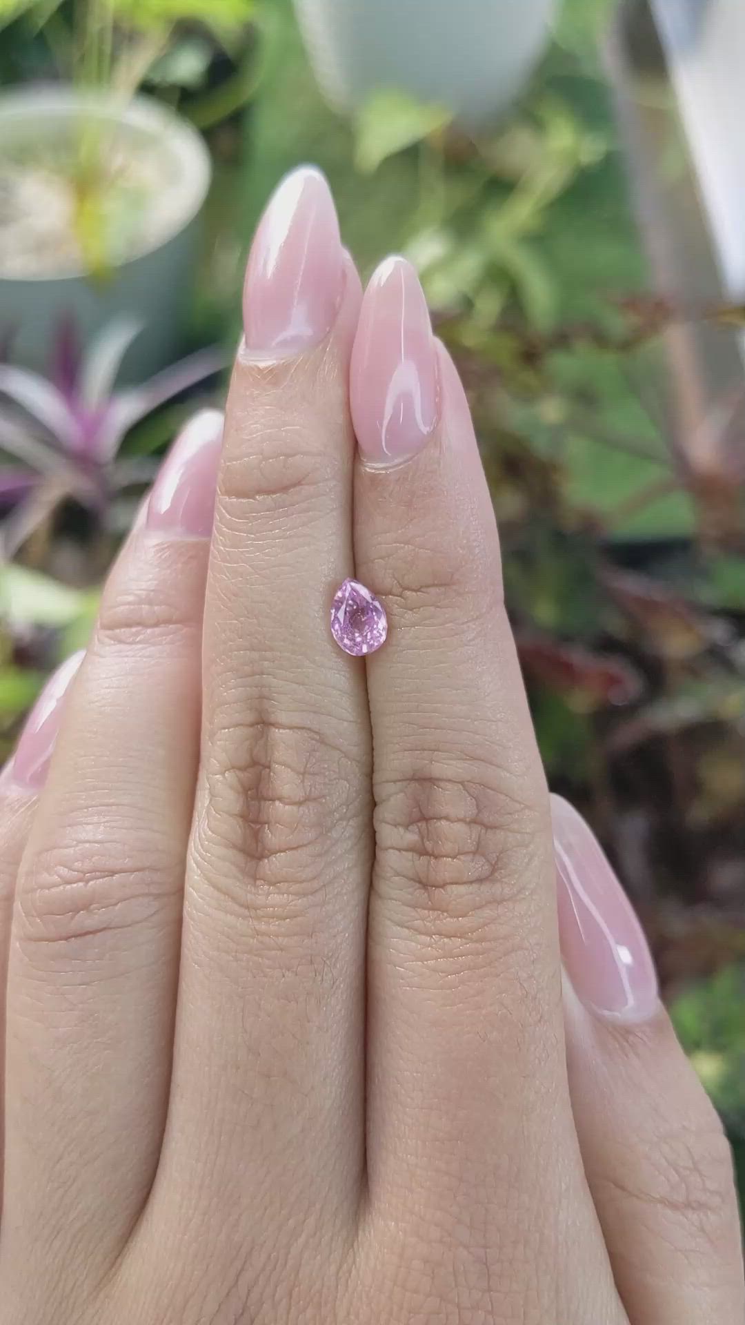 1.15 Ct. Purplish Pink Sapphire from Ceylon (Sri Lanka) Size Video