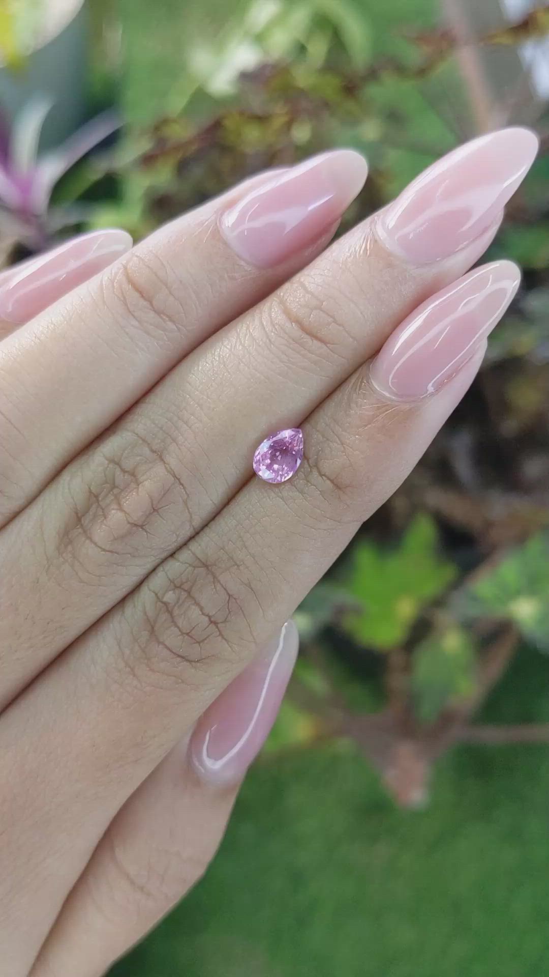 1.15 Ct. Purplish Pink Sapphire from Ceylon (Sri Lanka) Size Video