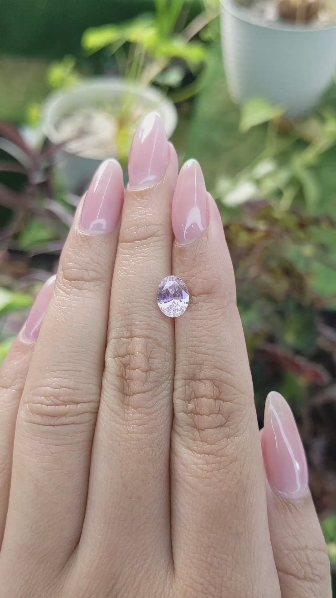 1.91 Ct. Pinkish Purple Sapphire from Ceylon (Sri Lanka) Size Video