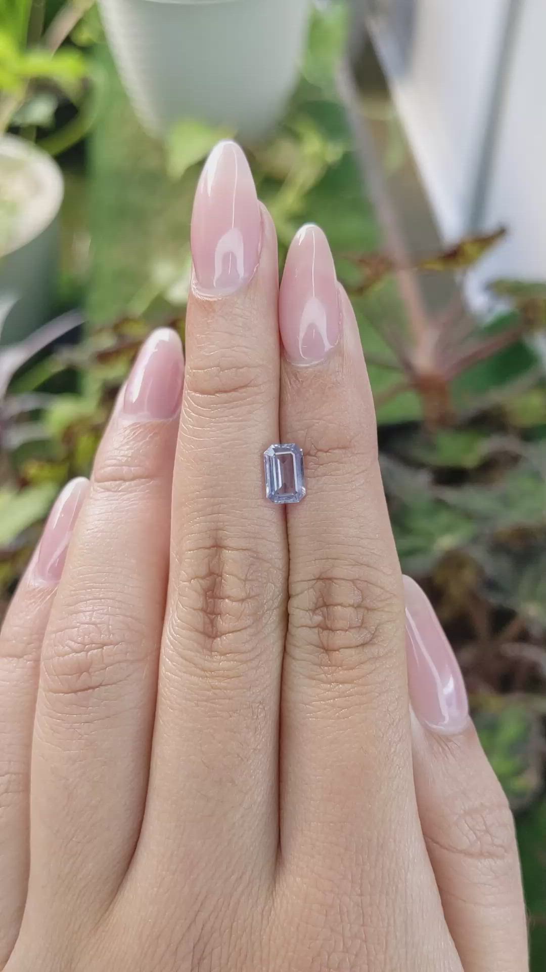 1.05 Ct. Purplish Blue Sapphire from Ceylon (Sri Lanka) Size Video