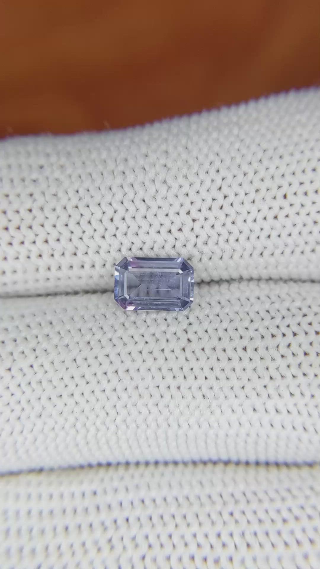 1.05 Ct. Purplish Blue Sapphire from Ceylon (Sri Lanka) Size Video