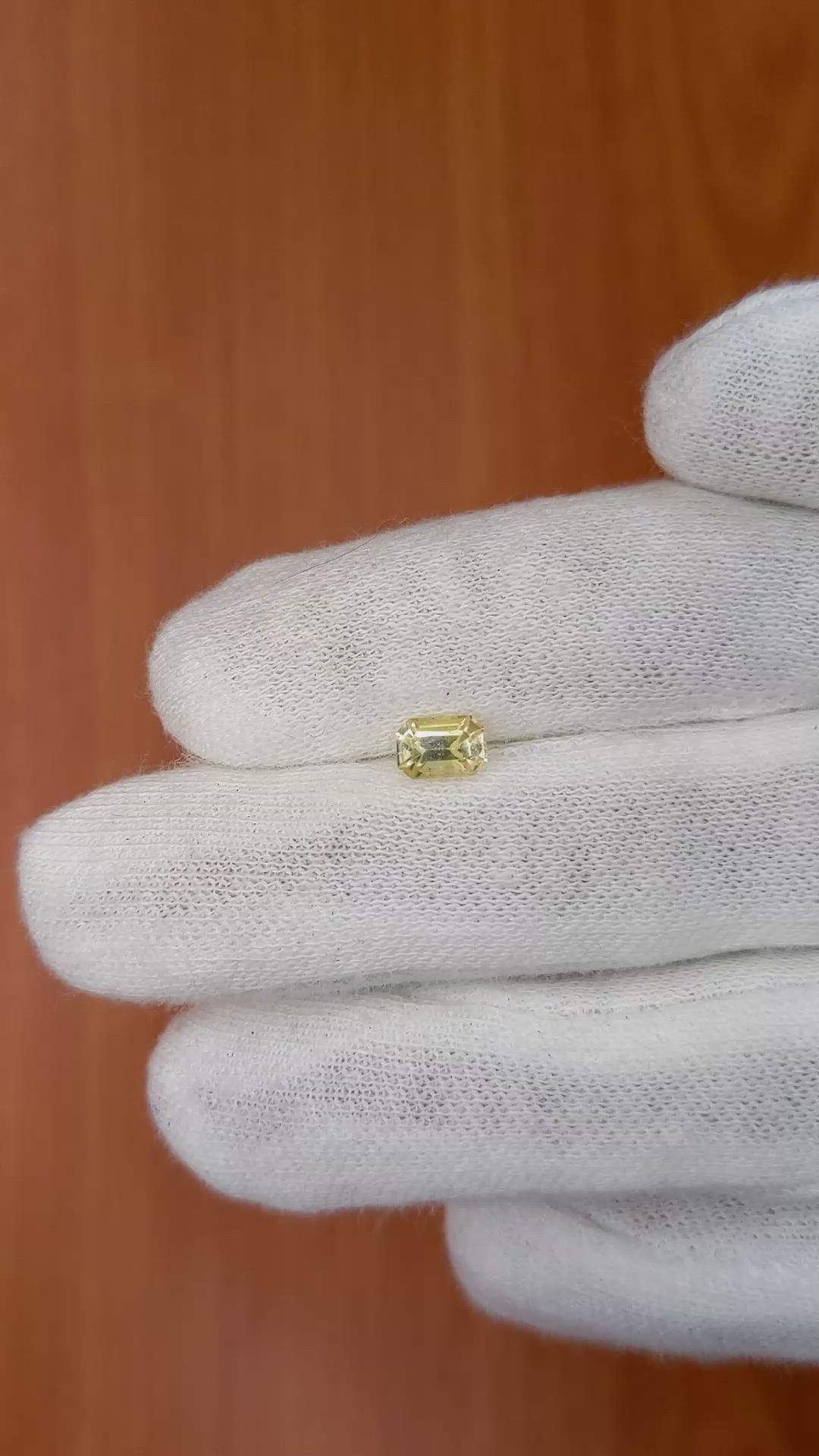 0.77 Ct. Yellow Sapphire from Ceylon (Sri Lanka) Size Video