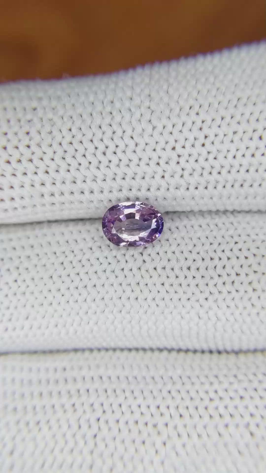1.00 Ct. Pinkish Purple Sapphire from Ceylon (Sri Lanka) Size Video