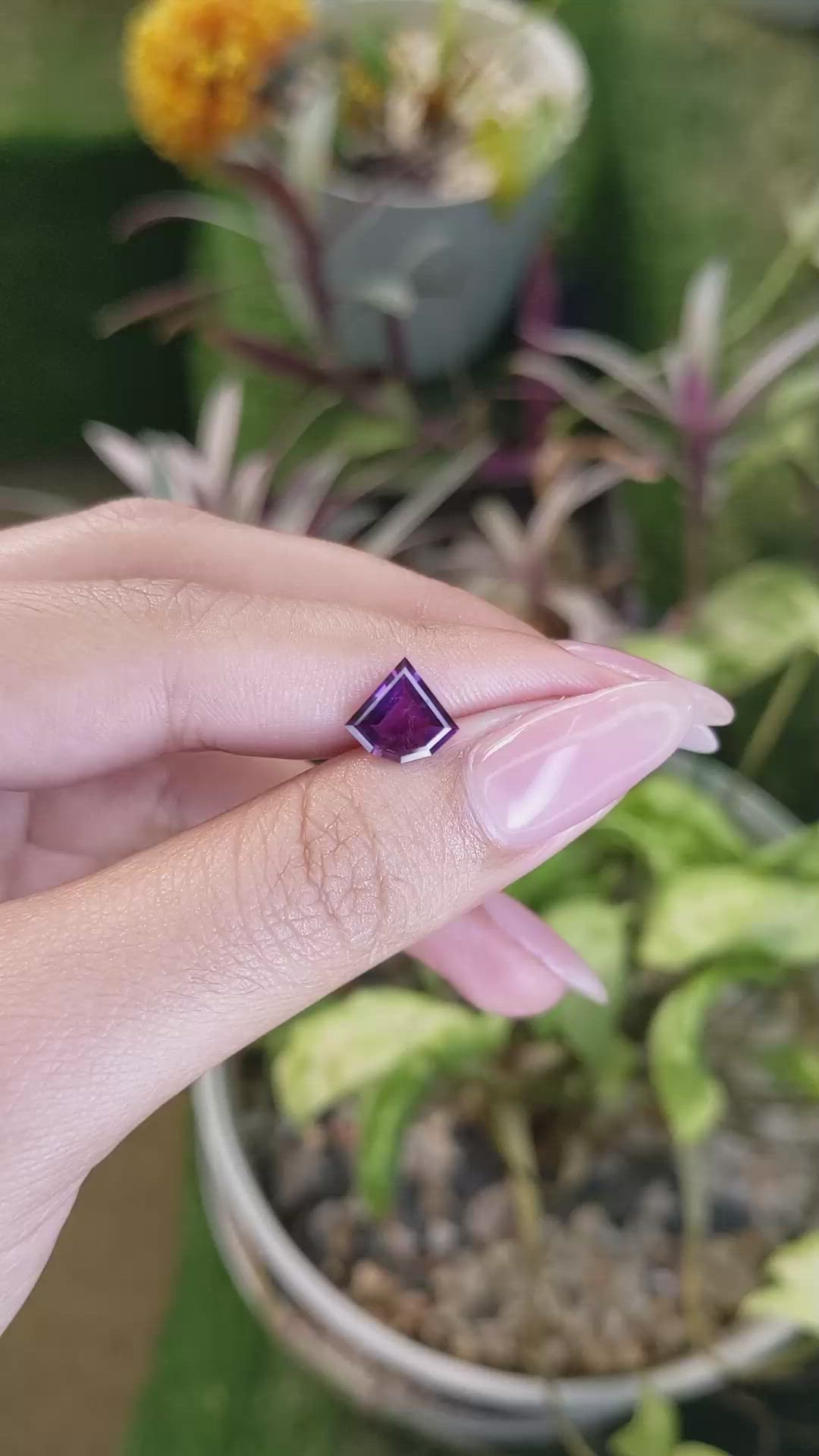 1.62 Ct. Pinkish Purple Sapphire from Ceylon (Sri Lanka) Size Video