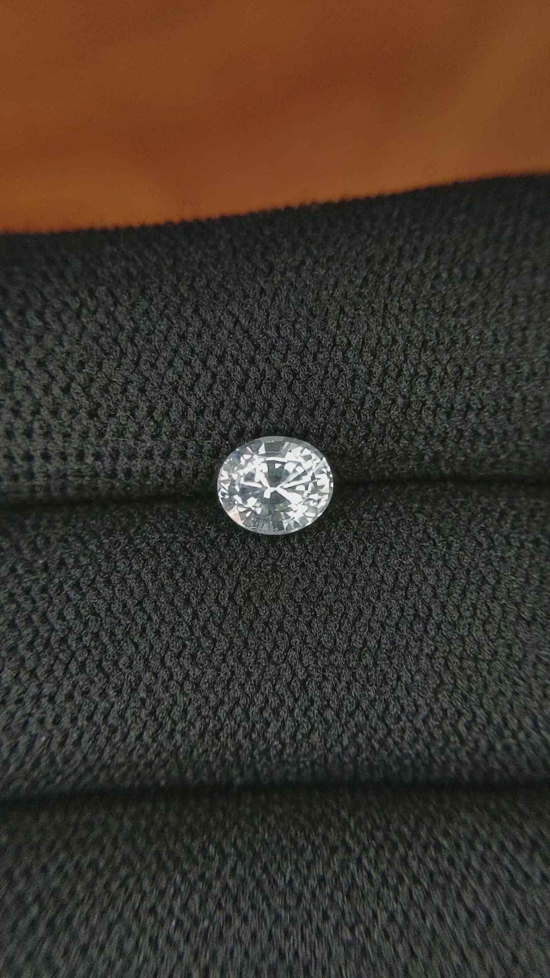 1.15 Ct. White Sapphire from Ceylon (Sri Lanka) Size Video