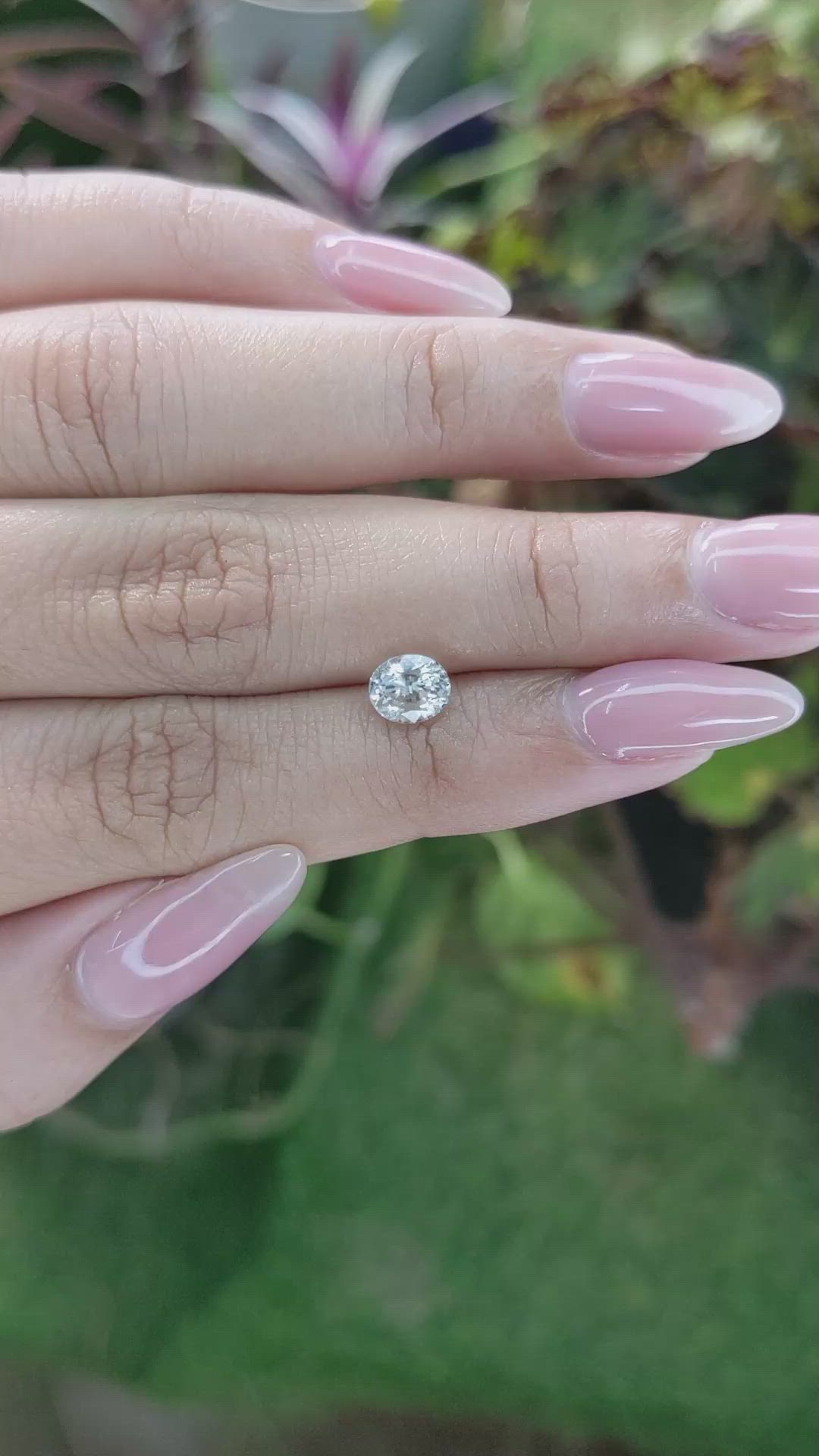 1.15 Ct. White Sapphire from Ceylon (Sri Lanka) Size Video