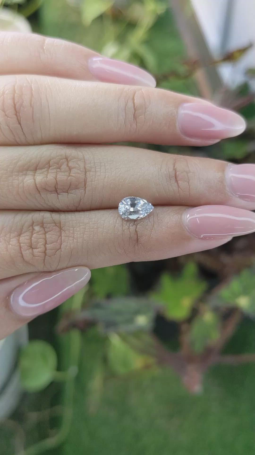 1.28 Ct. White Sapphire from Ceylon (Sri Lanka) Size Video