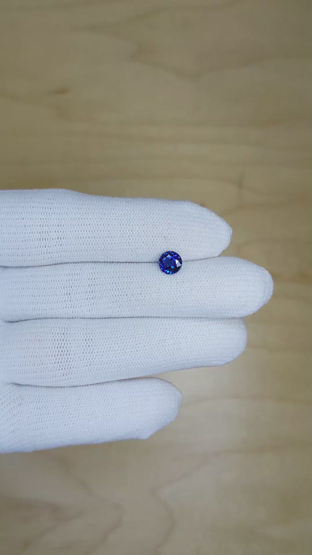 0.81 Ct. Blue Sapphire from Ceylon (Sri Lanka) Size Video
