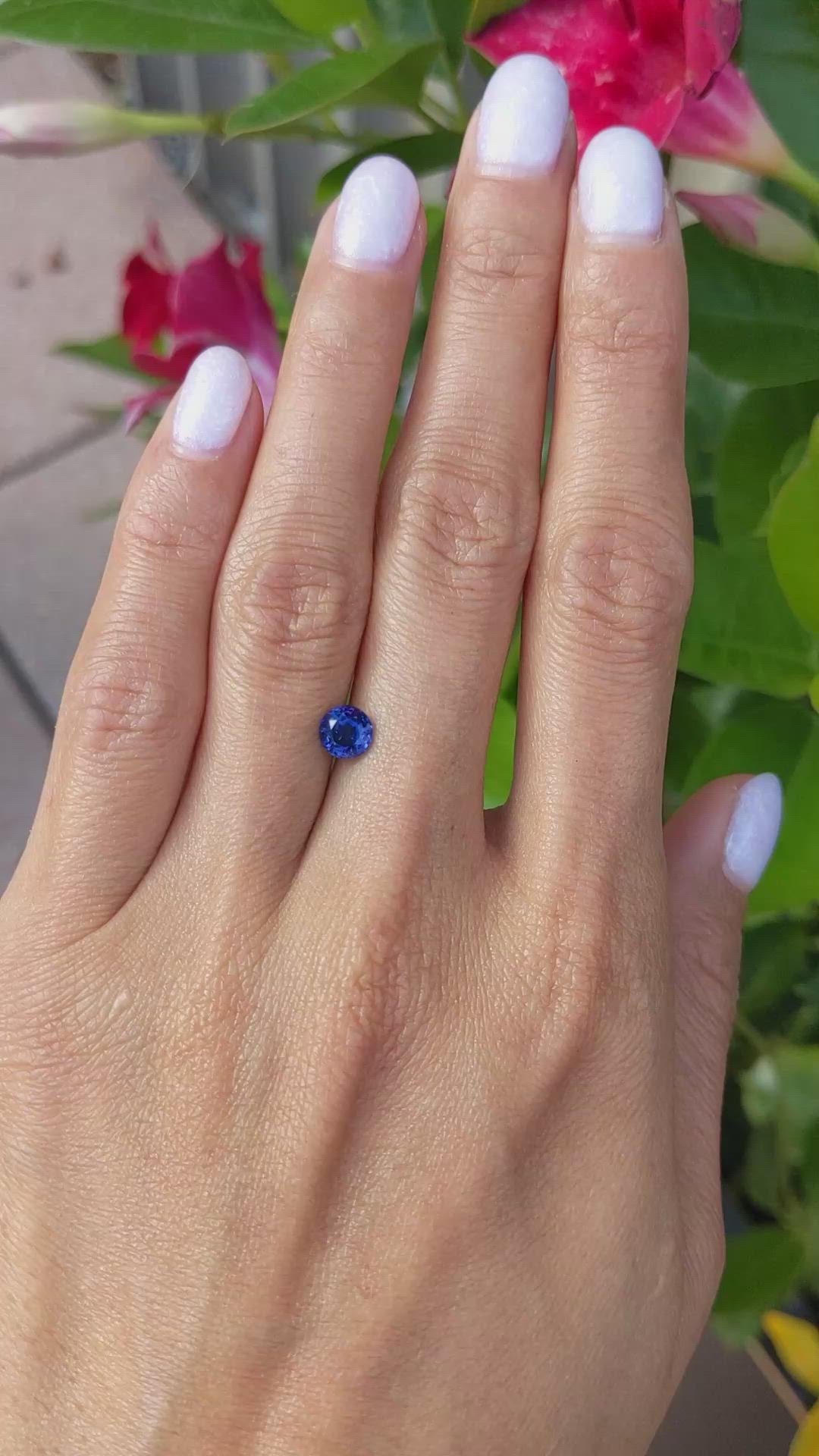 0.88 Ct. Blue Sapphire from Ceylon (Sri Lanka) Size Video