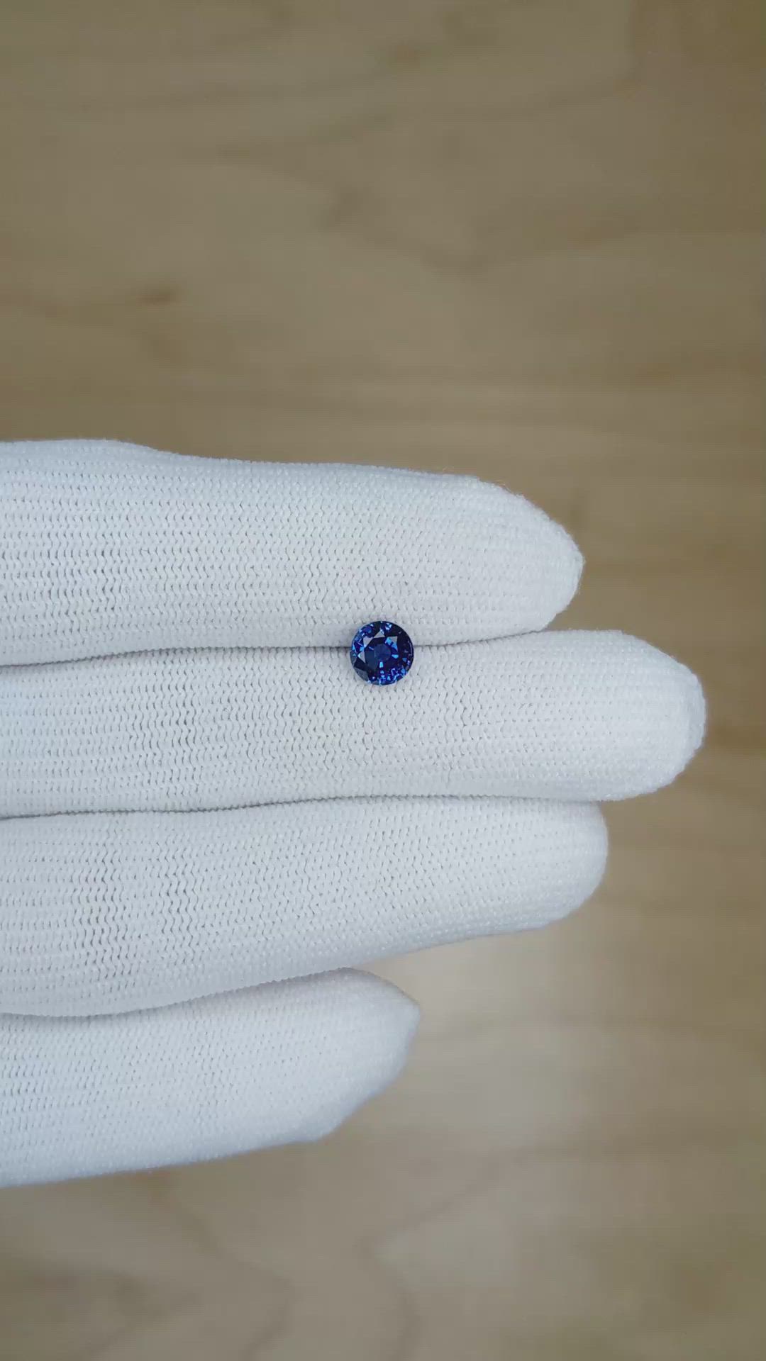 0.88 Ct. Blue Sapphire from Ceylon (Sri Lanka) Size Video
