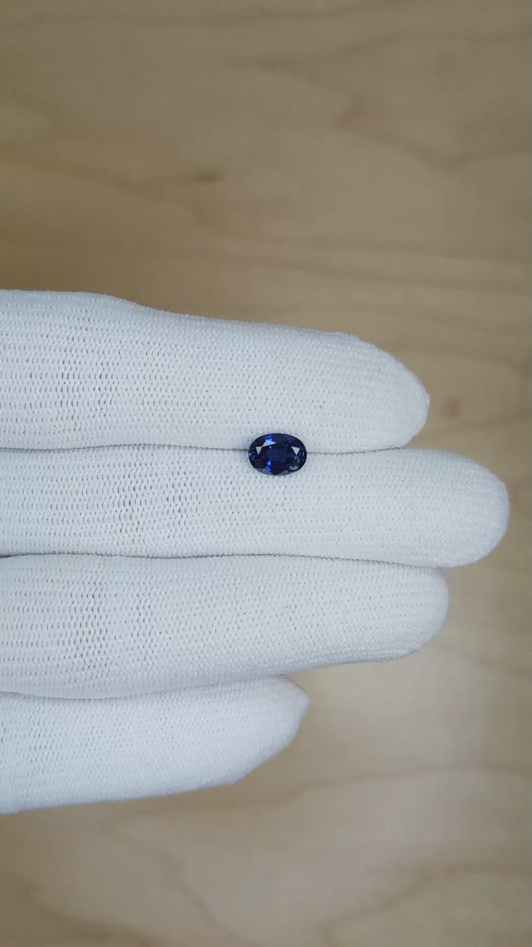 1.07 Ct. Blue Sapphire from Ceylon (Sri Lanka) Size Video