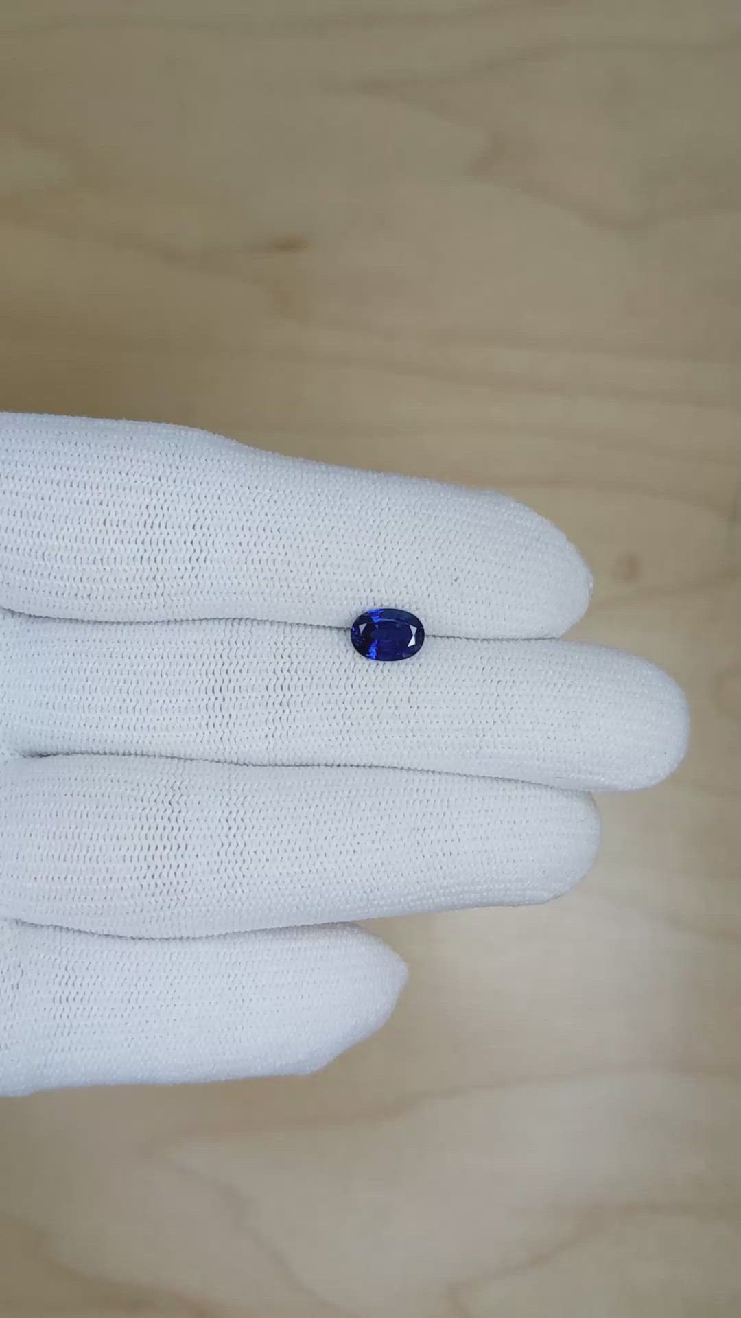 1.07 Ct. Blue Sapphire from Ceylon (Sri Lanka) Size Video