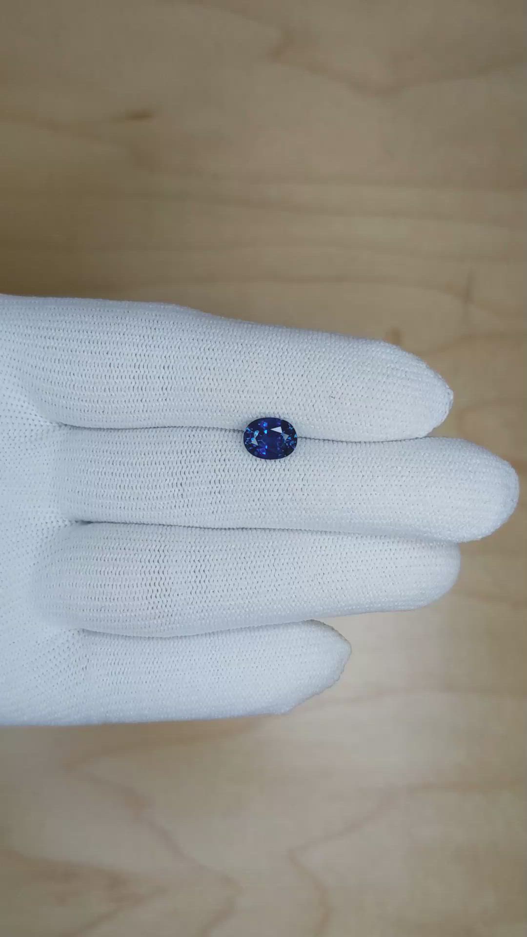 1.69 Ct. Blue Sapphire from Ceylon (Sri Lanka) Size Video
