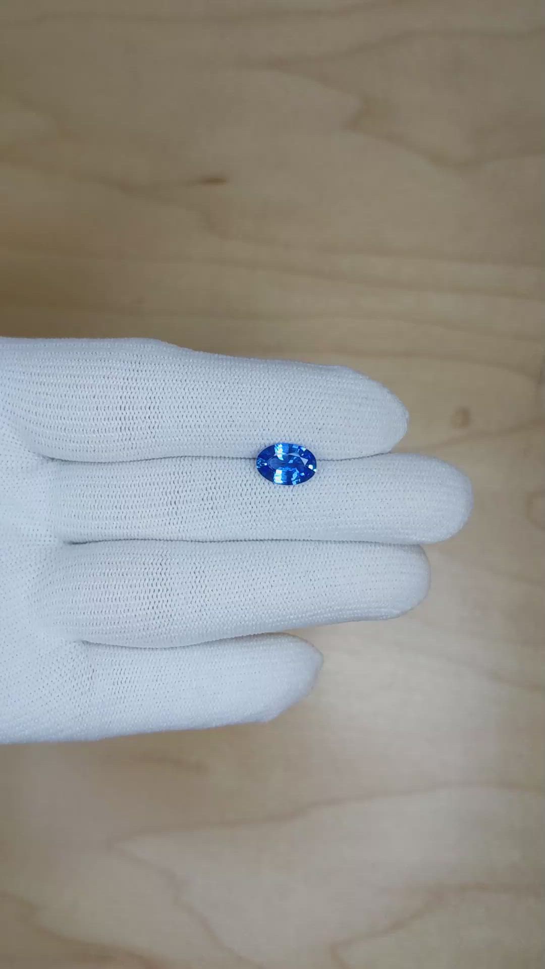 2.02 Ct. Blue Sapphire from Ceylon (Sri Lanka) Size Video