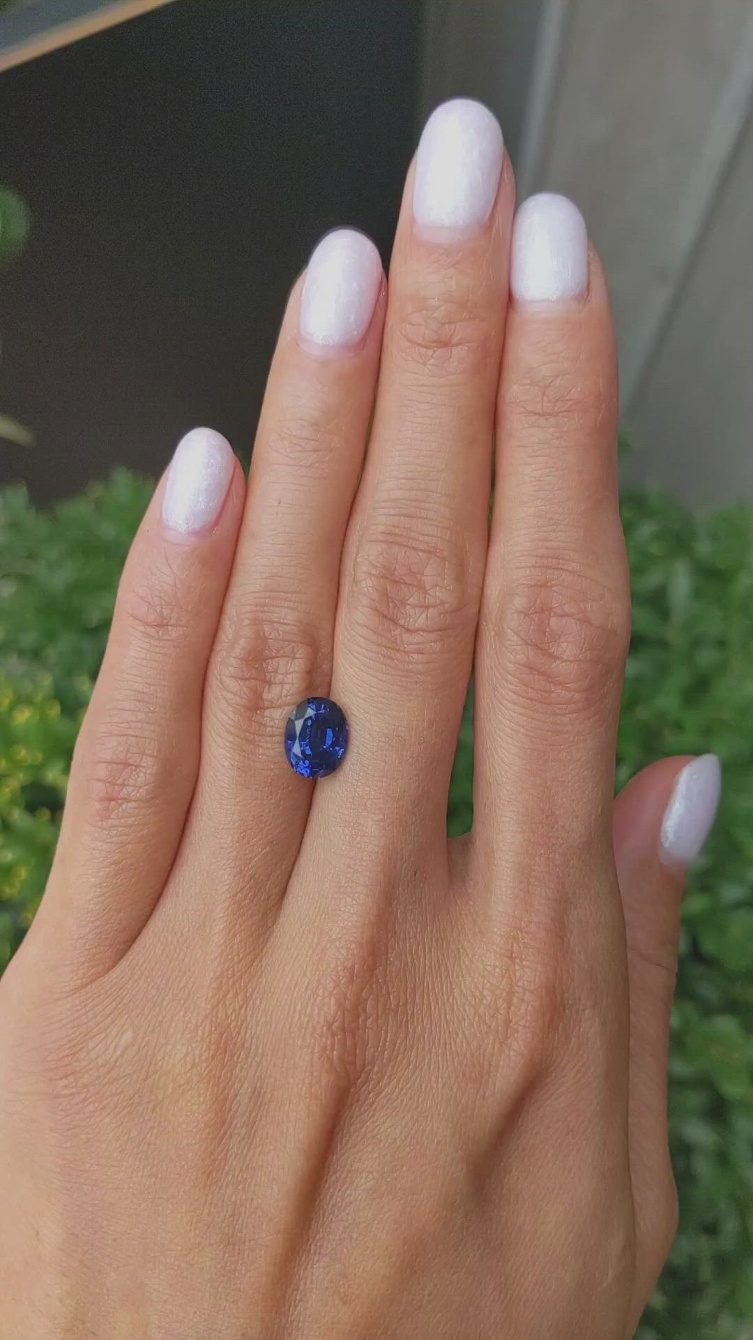 2.72 Ct. Blue Sapphire from Ceylon (Sri Lanka) Size Video