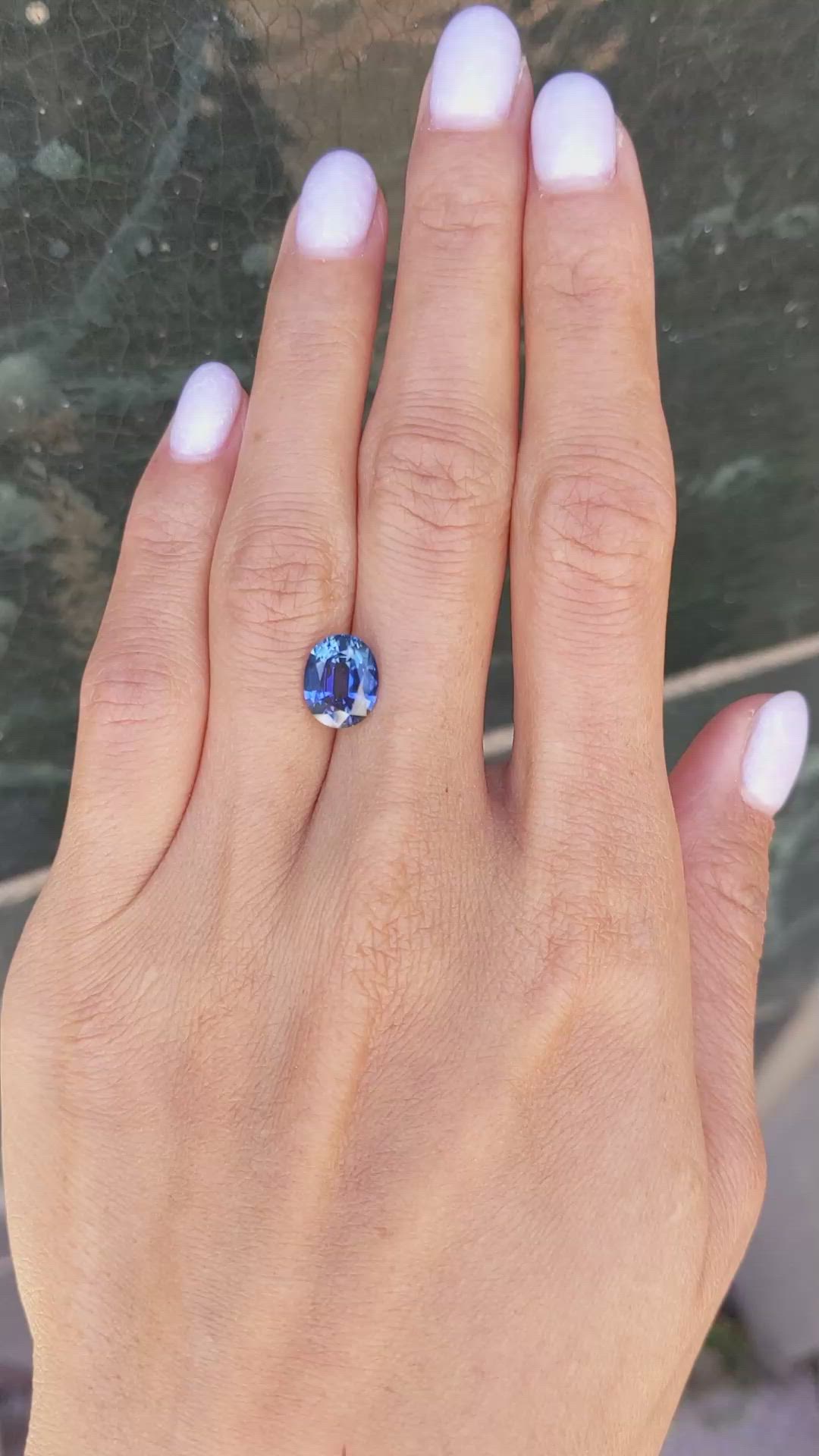 2.90 Ct. Greenish Blue Sapphire from Ceylon (Sri Lanka) Size Video