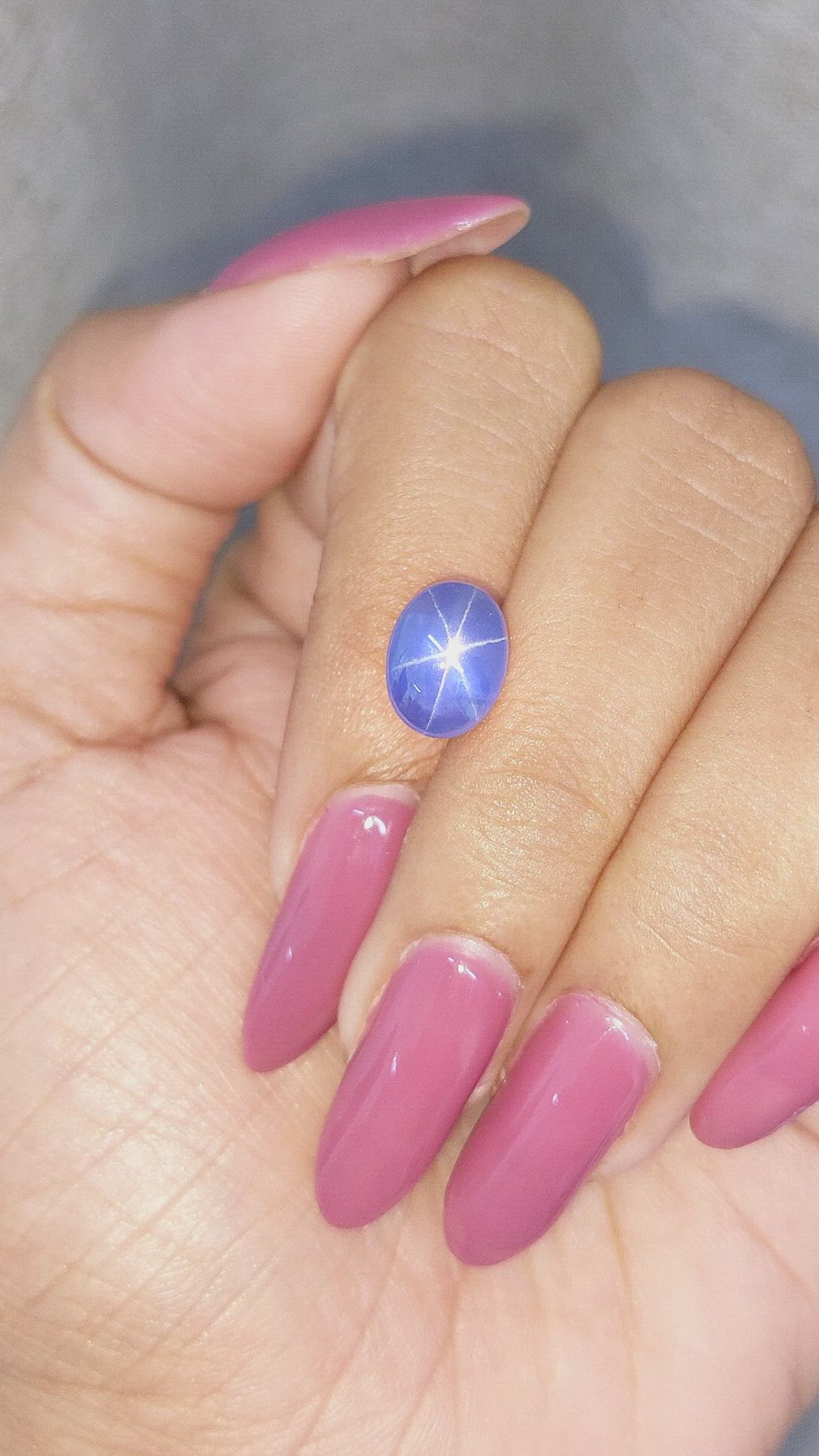 5.45 Ct. Blue Star Sapphire from Ceylon (Sri Lanka) Size Video