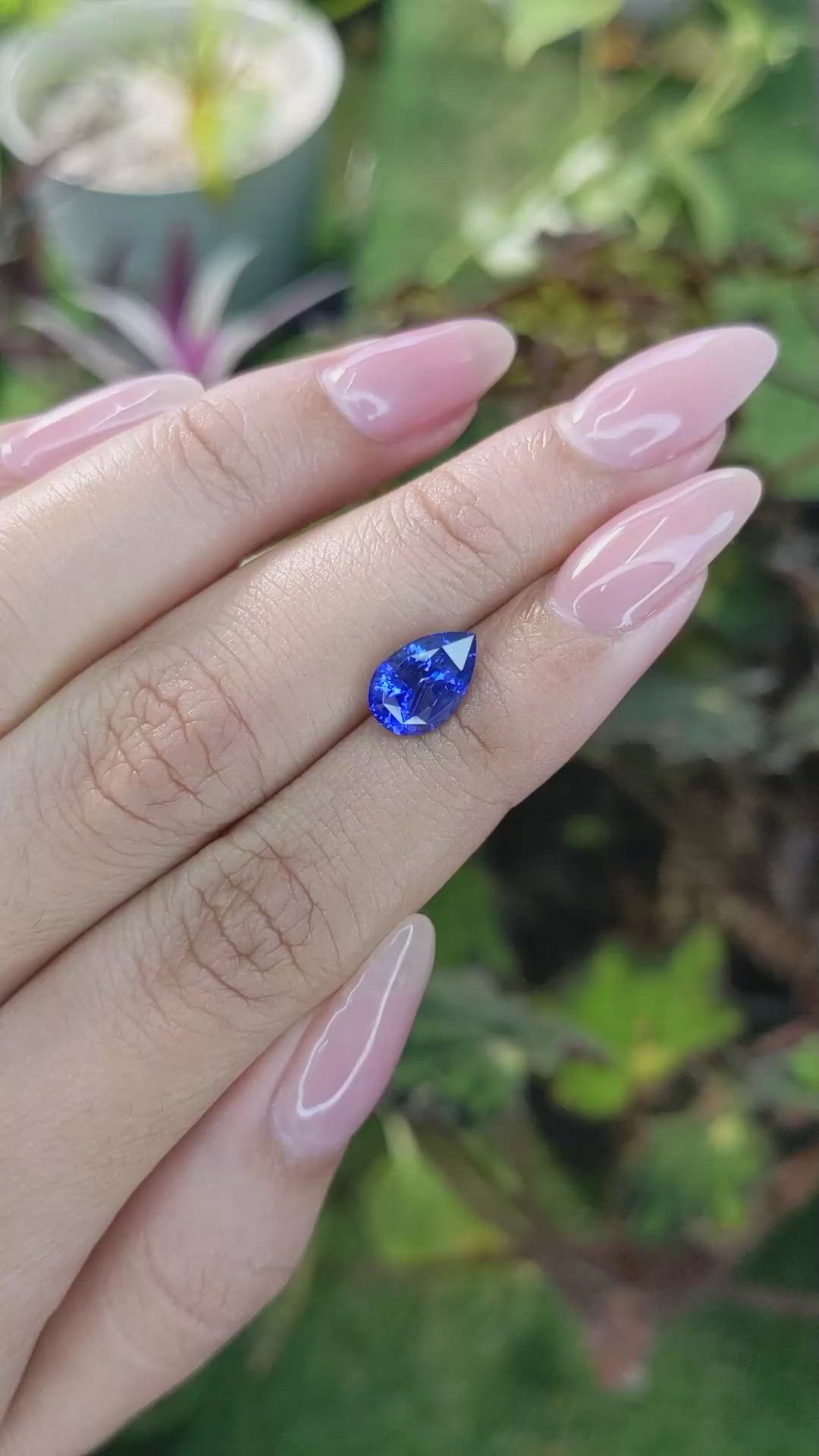 2.30 Ct. Blue Sapphire from Ceylon (Sri Lanka) Size Video