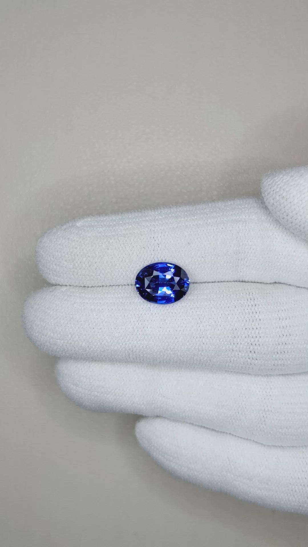 3.04 Ct. Blue Sapphire from Ceylon (Sri Lanka) Size Video