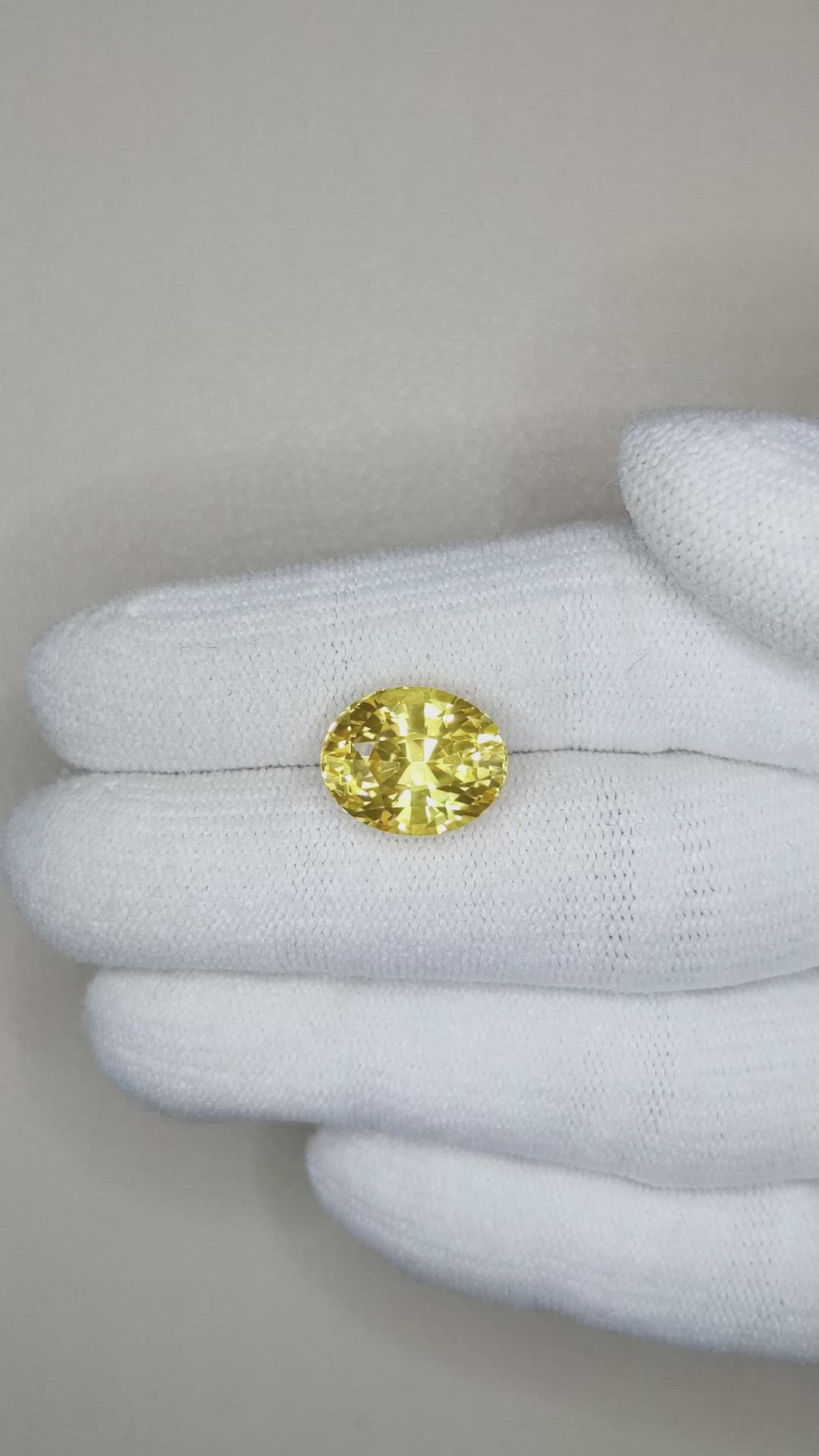 8.08 Ct. Yellow Sapphire from Ceylon (Sri Lanka) Size Video