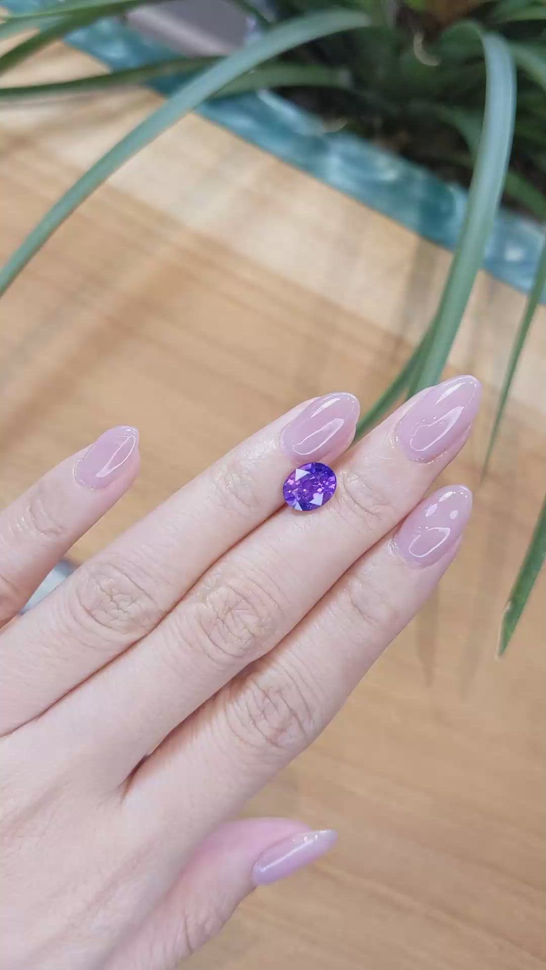 3.01 Ct. Bluish Purple Sapphire from Ceylon (Sri Lanka) Size Video