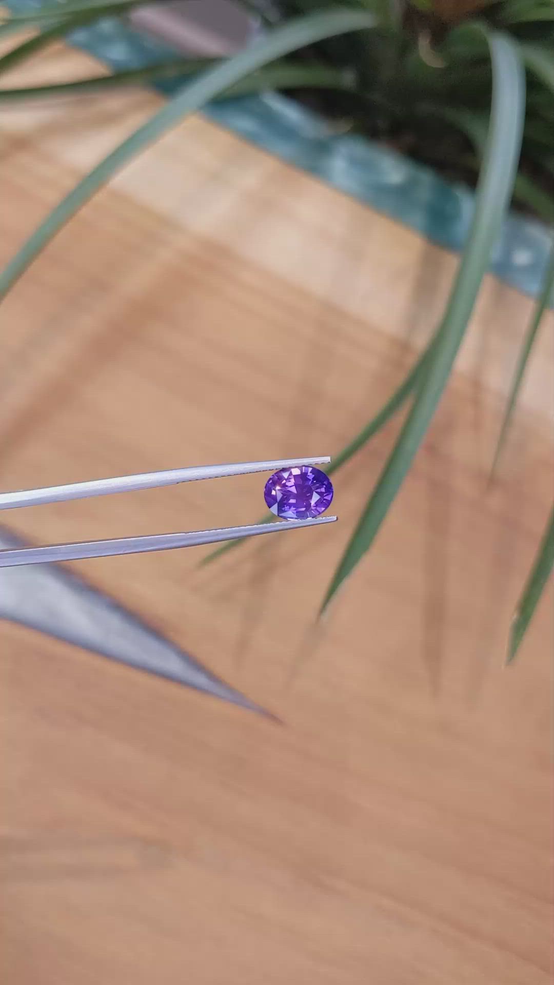 3.01 Ct. Bluish Purple Sapphire from Ceylon (Sri Lanka) Size Video